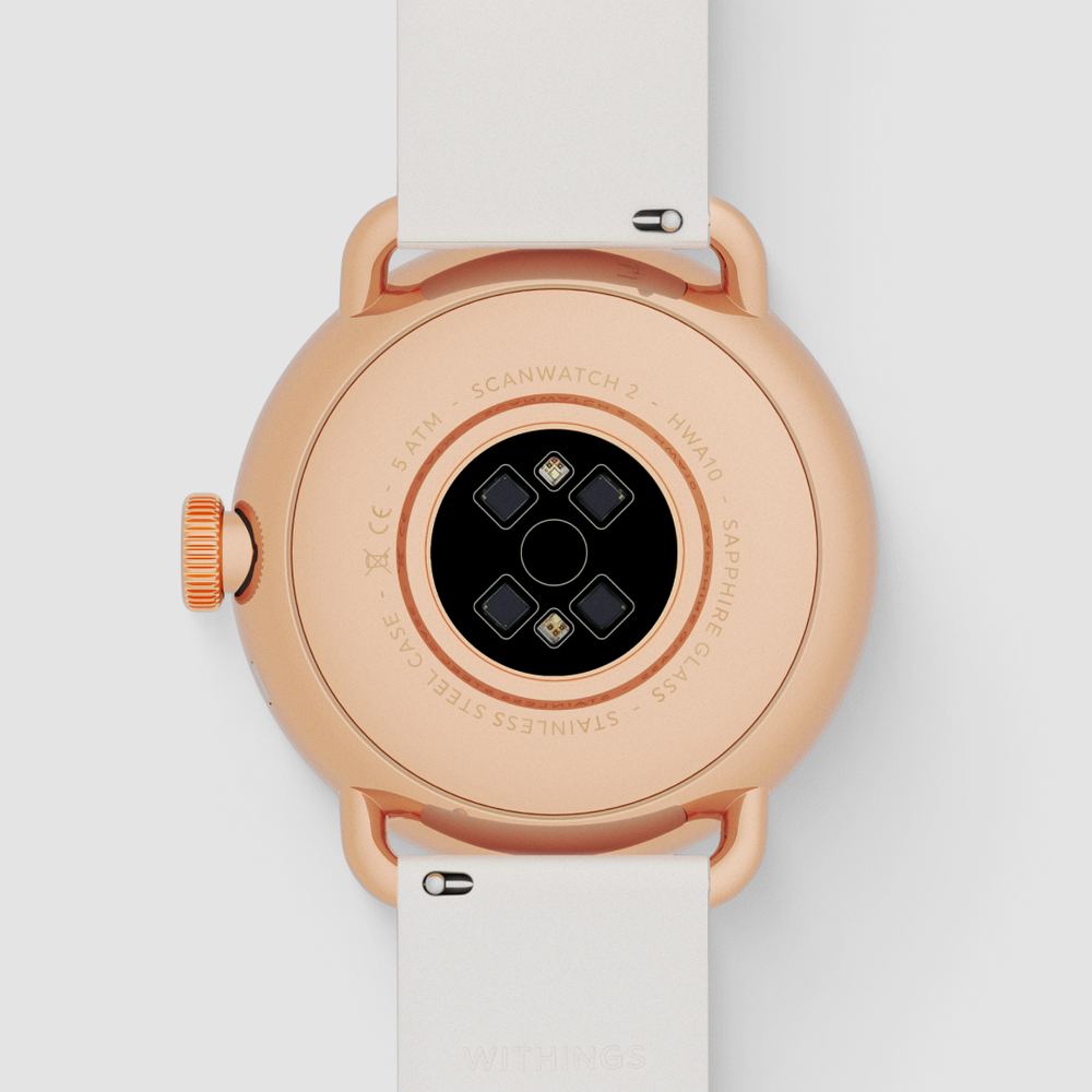 Withings Scanwatch 2 / 38mm (Activity, Sleep Tracker, ECG, Temperature, SPO2 / Stainless steel, fkm wristband, sapphire glass) - Sand