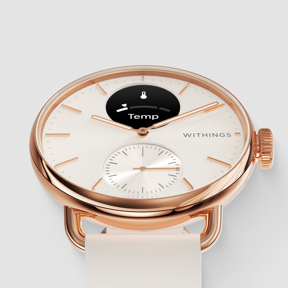 Withings Scanwatch 2 / 38mm (Activity, Sleep Tracker, ECG, Temperature, SPO2 / Stainless steel, fkm wristband, sapphire glass) - Sand