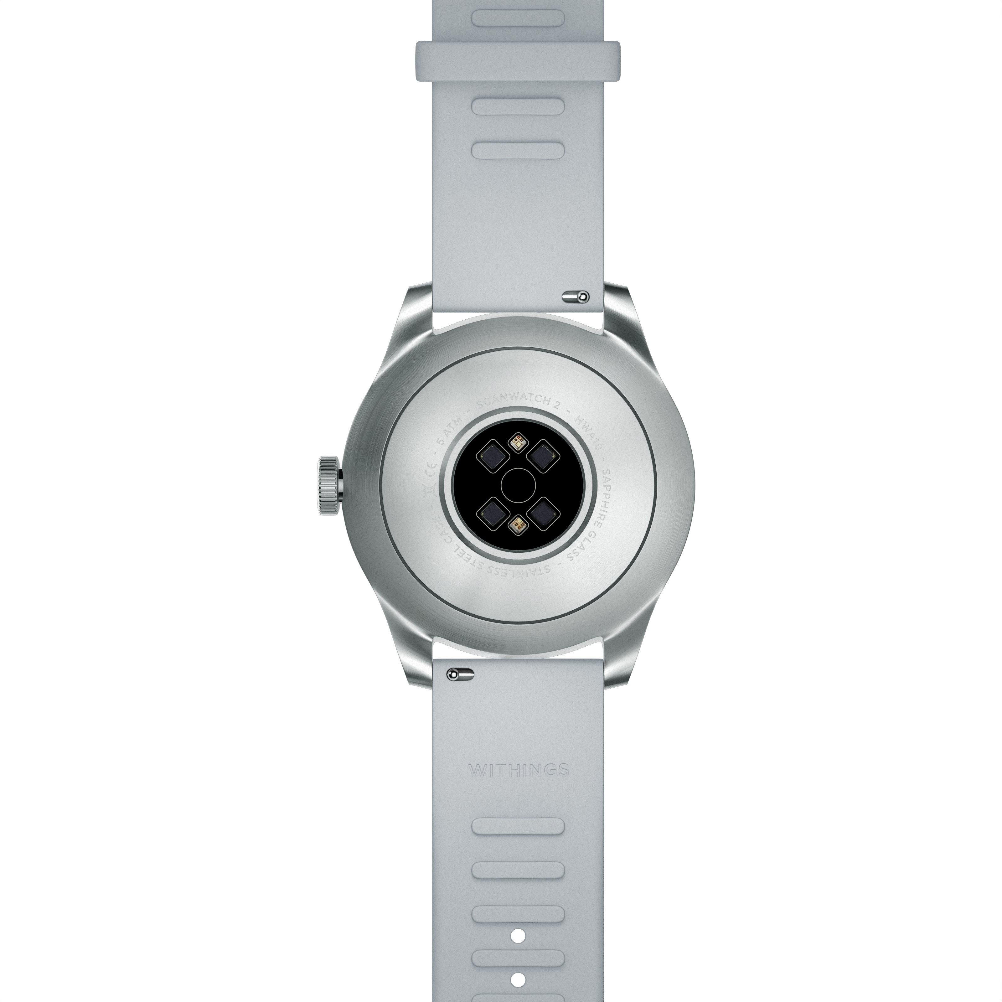 Withings Scanwatch 2 / 42mm (Activity, Sleep Tracker, ECG, Temperature, SPO2 / Stainless steel, fkm wristband, sapphire glass) - White