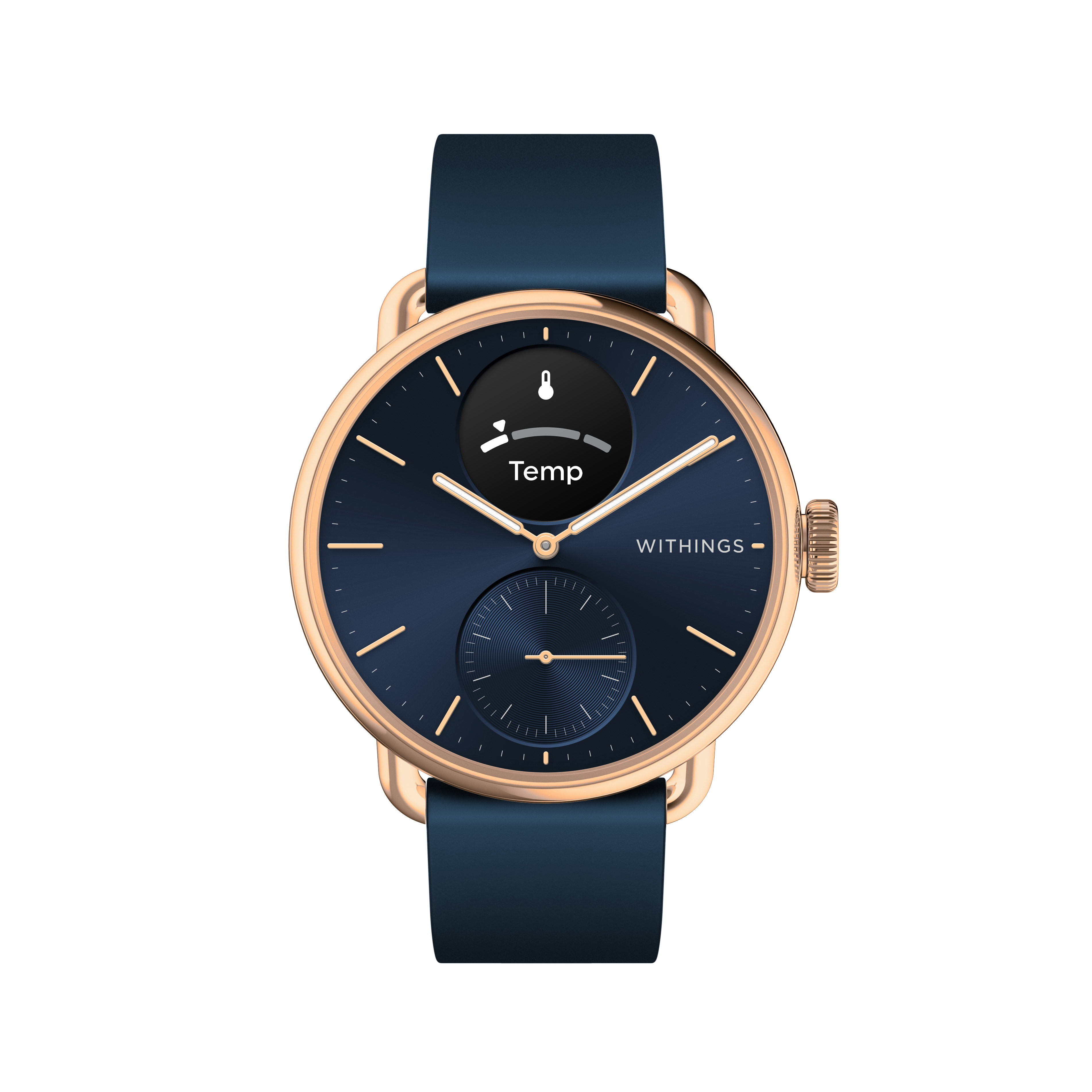 Withings Scanwatch 2 / 38mm (Activity, Sleep Tracker, ECG, Temperature, SPO2 / Stainless steel, fkm wristband, sapphire glass) - Blue