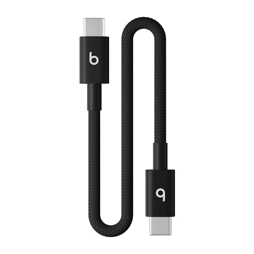 Beats krátký opletený kabel USB-C na USB-C (20 cm) – Černá