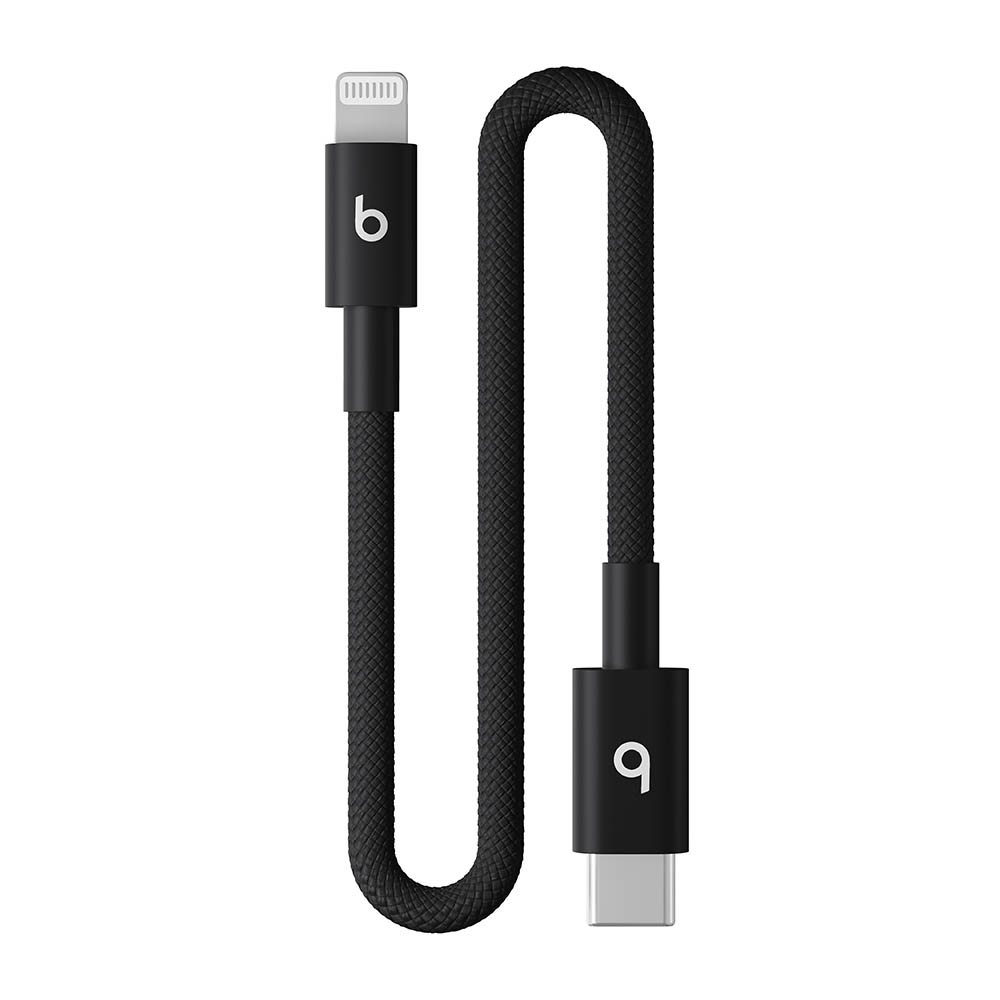 Beats krátký opletený kabel USB-C na Lightning (20 cm) – Černá