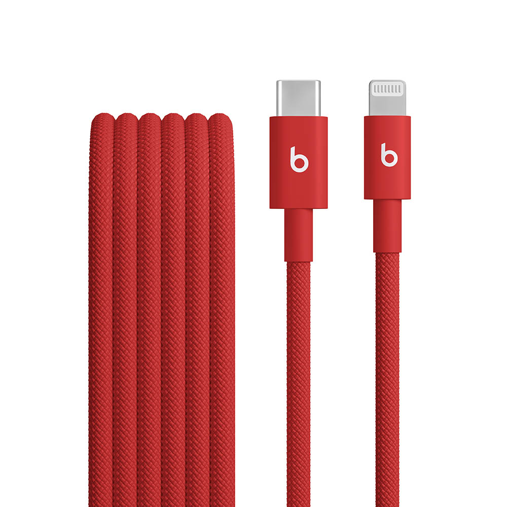 Beats opletený kabel USB-C na Lightning (1,5 m) – Červená