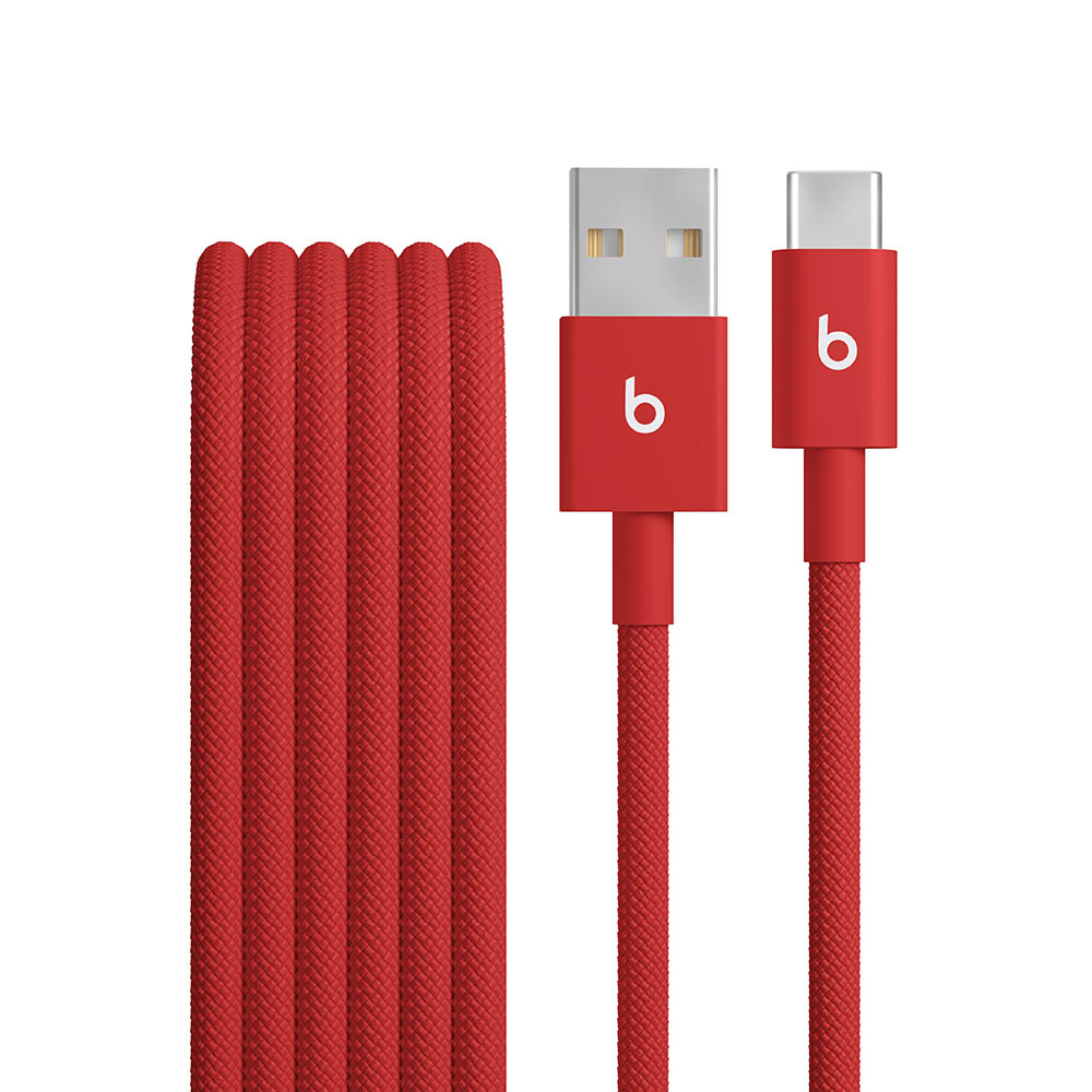 Beats opletený kabel USB-A na USB-C (1,5 m) – Červená