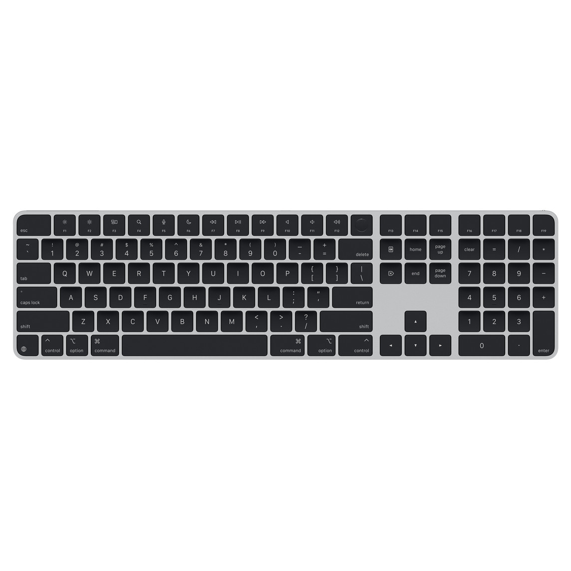 Magic Keyboard (2024) s Touch ID a numerickou klávesnicí – česká – černé klávesy