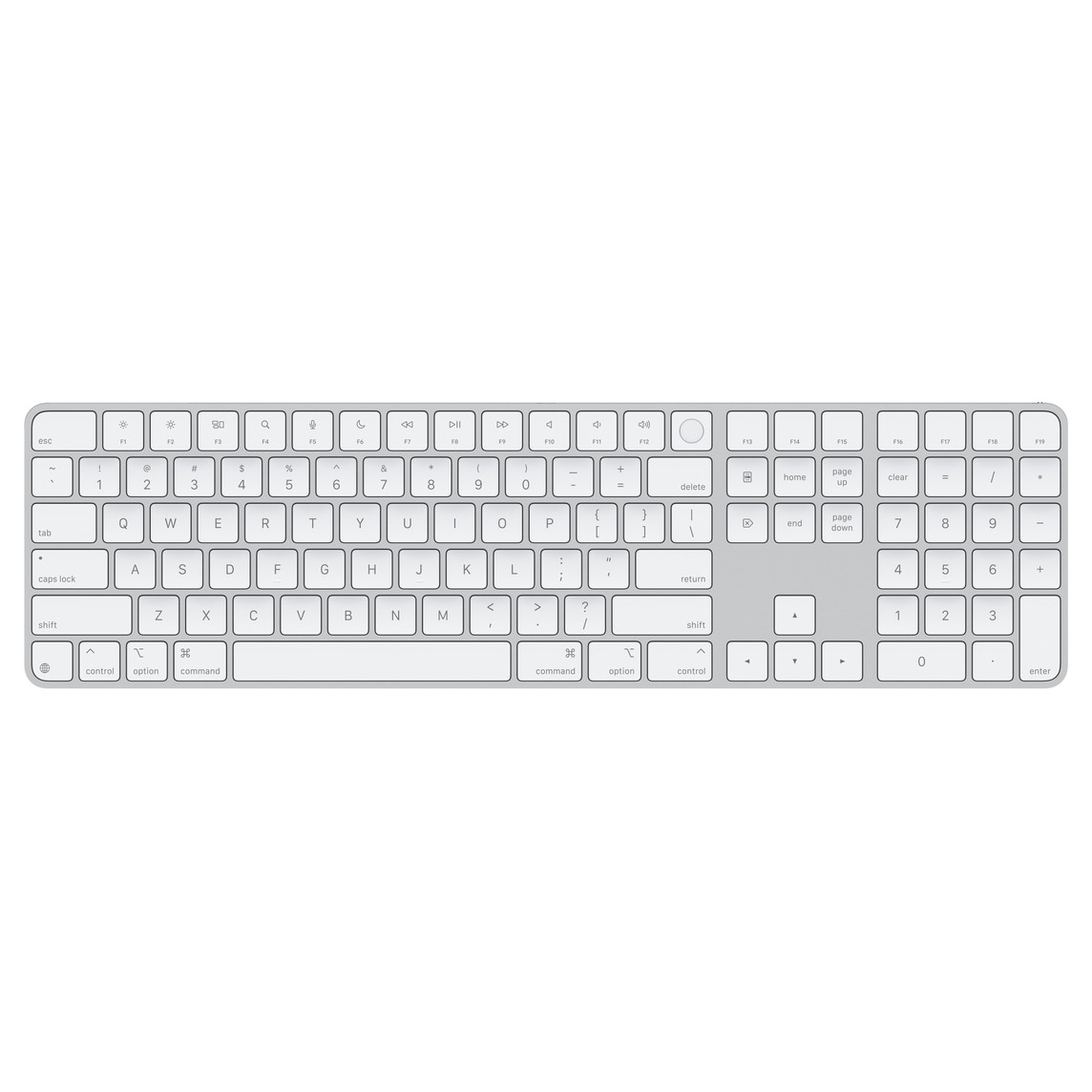 Magic Keyboard (2024) s Touch ID a numerickou klávesnicí – slovenská – bílé klávesy