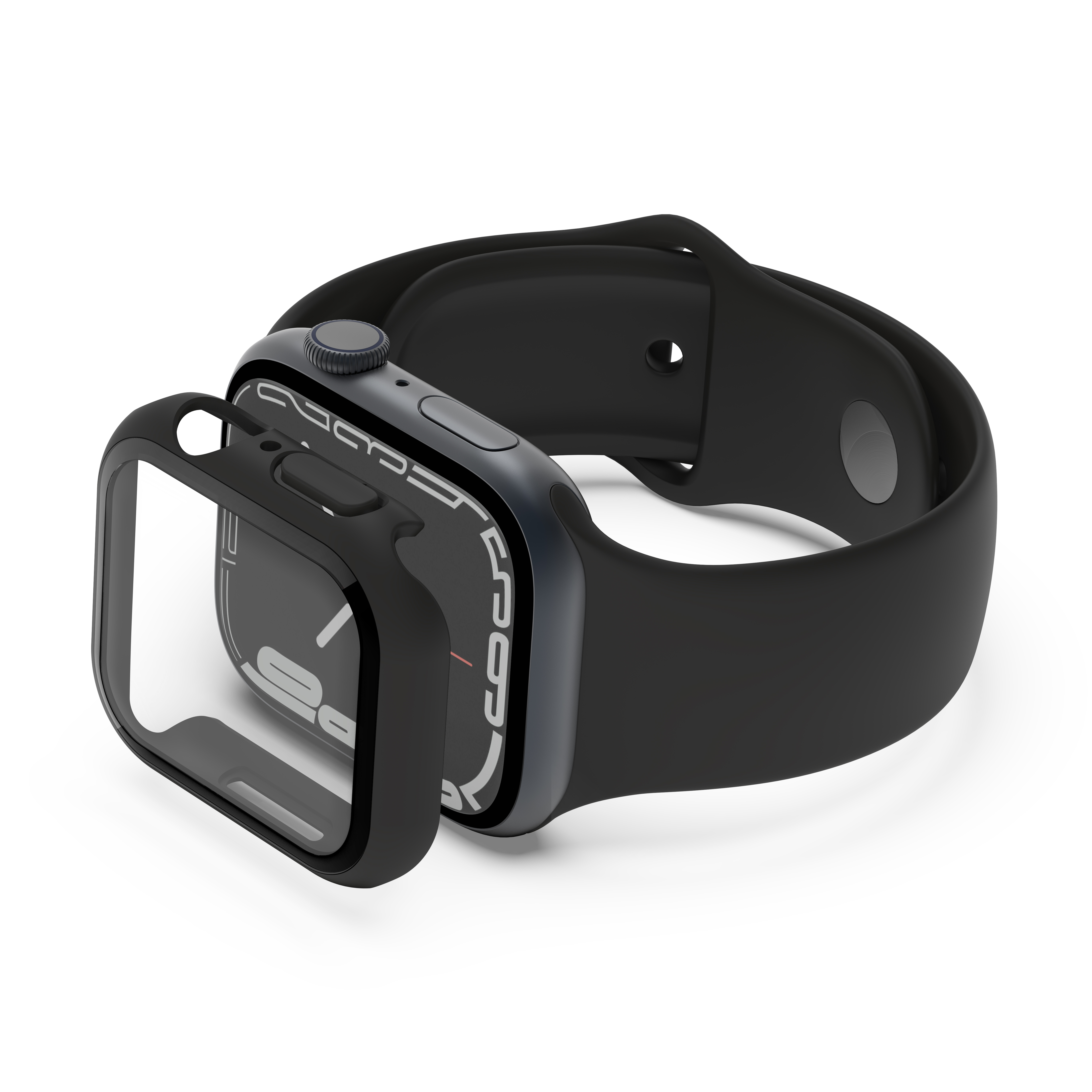 Belkin SCREENFORCE TemperedCurve 2 in 1 AM Screen Protector - Series 4-9/SE - 40/41mm - Black