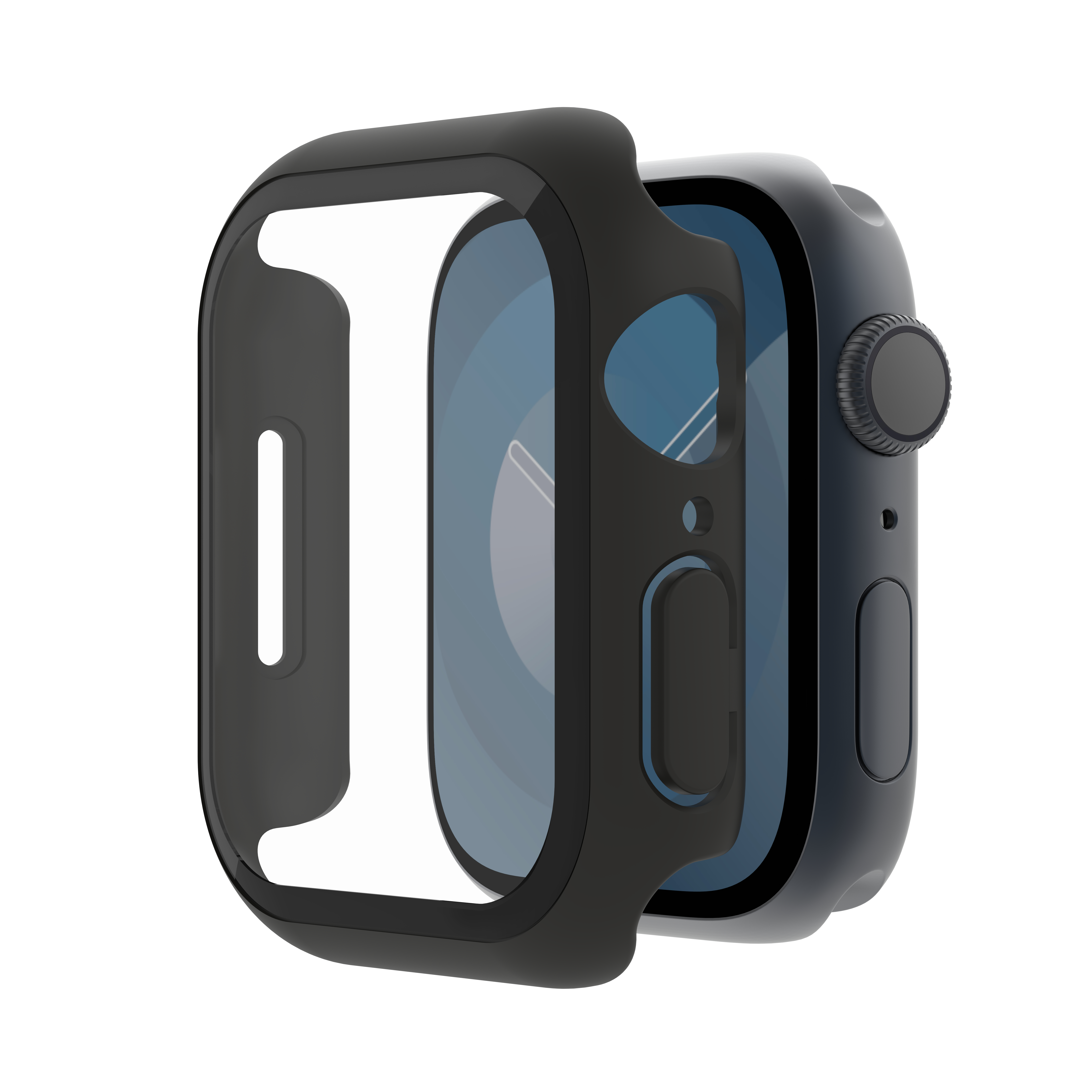 Belkin SCREENFORCE TemperedCurve 2 in 1 AM Screen Protector - Series 4-9/SE - 40/41mm - Black