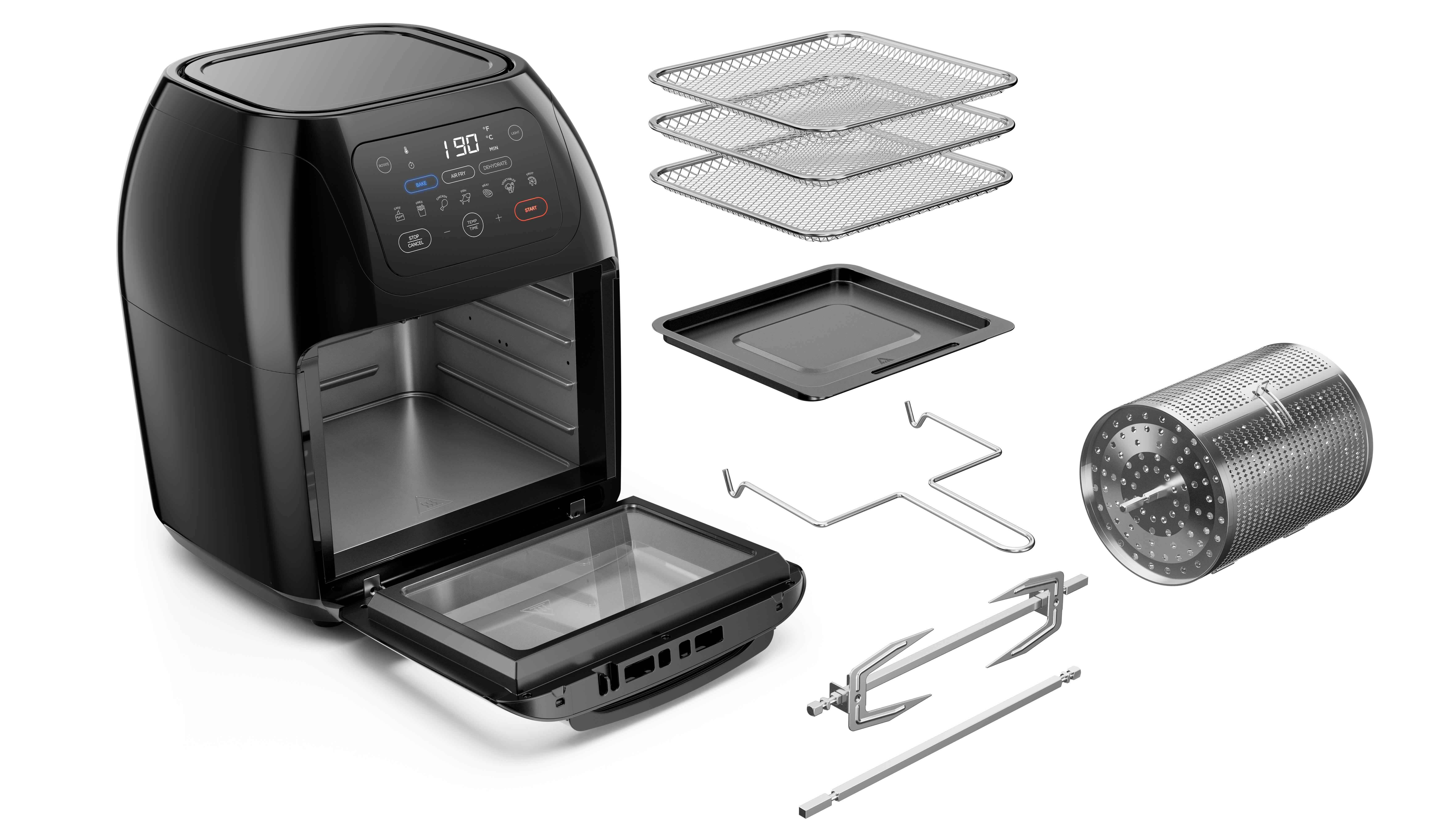 Chefman Air Fryer Oven+ Rotisserie & Dehydrator - Black