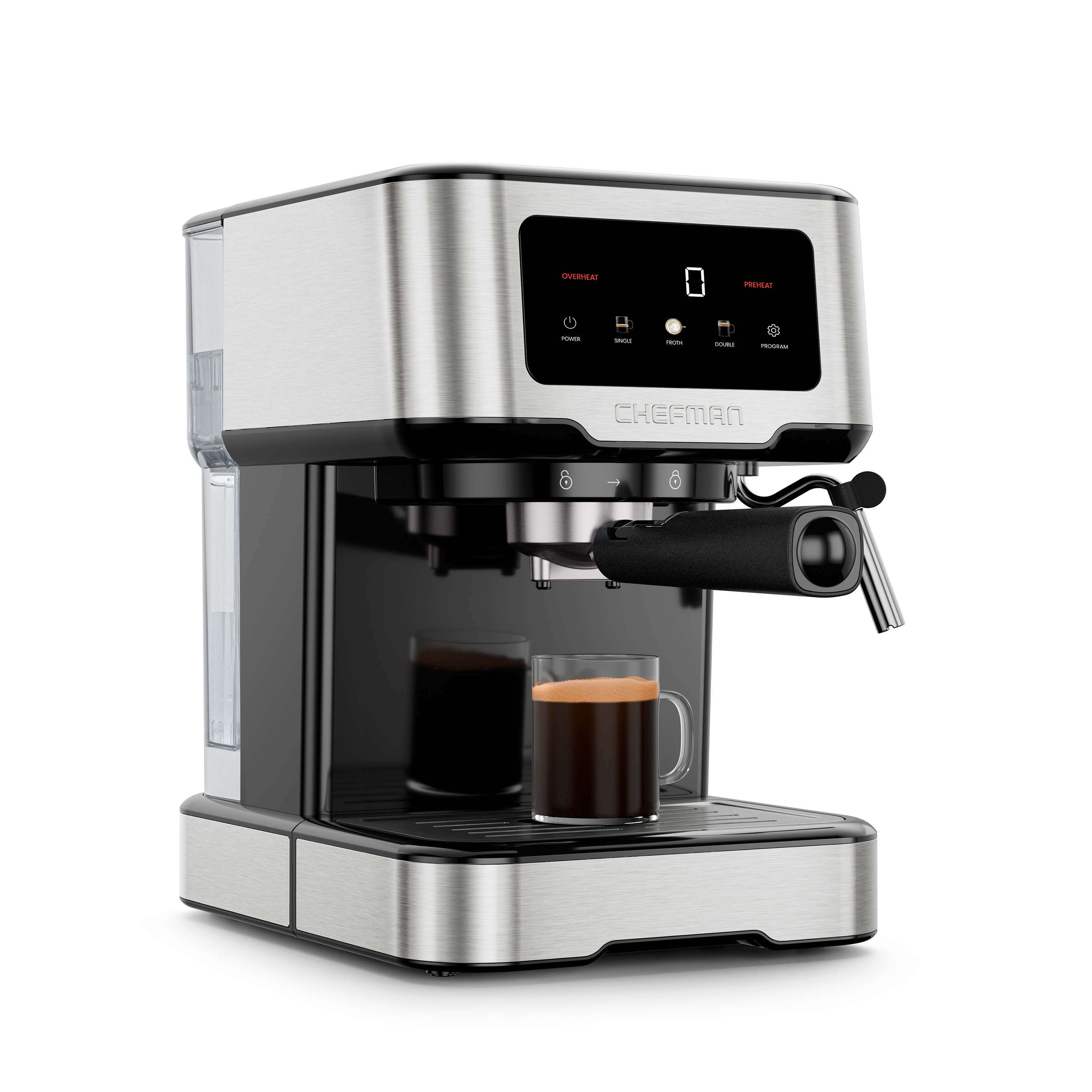 Chefman Easy-Brew Digital Espresso Maker - Stainless Steel