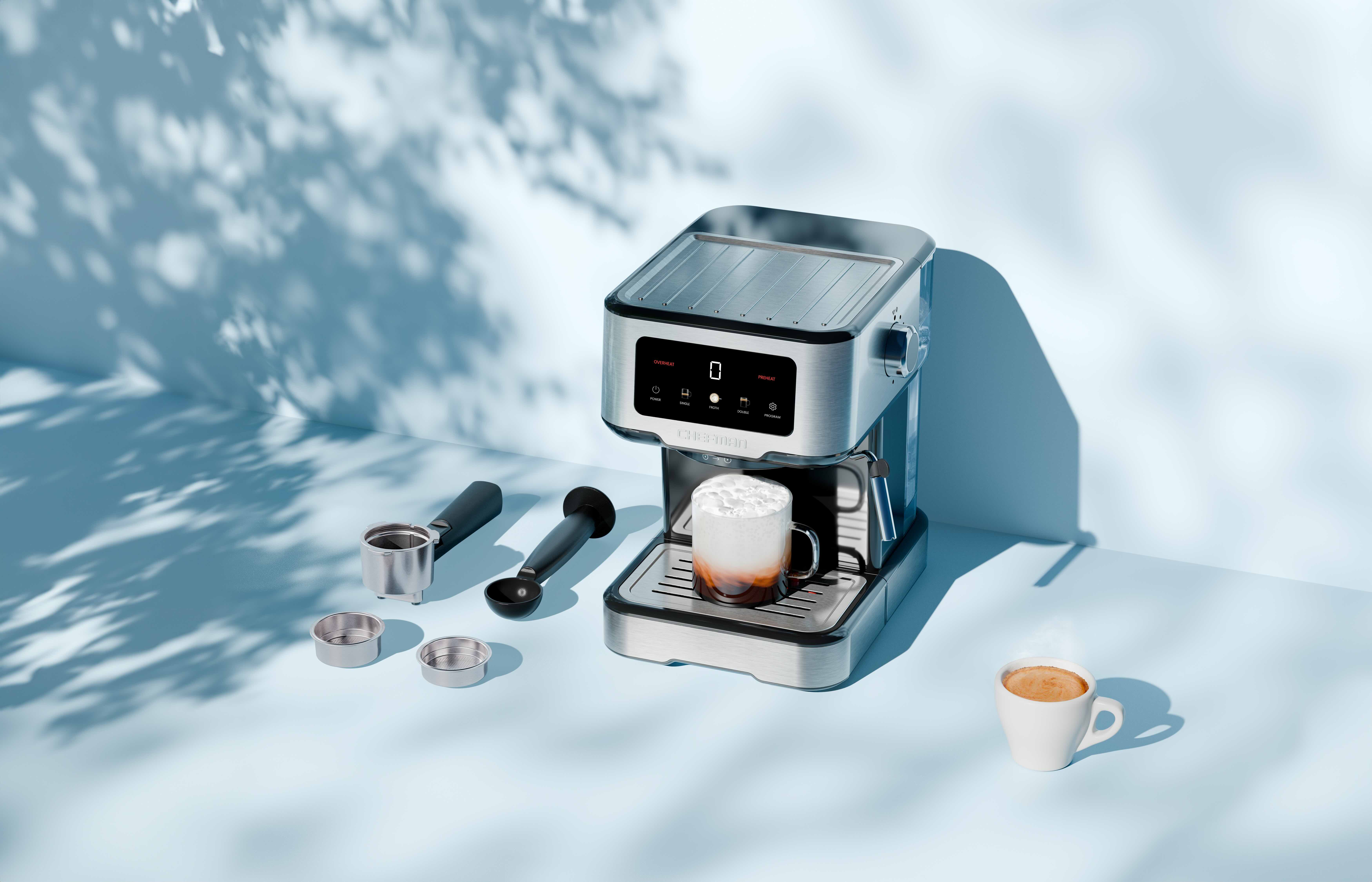 Chefman Easy-Brew Digital Espresso Maker - Stainless Steel