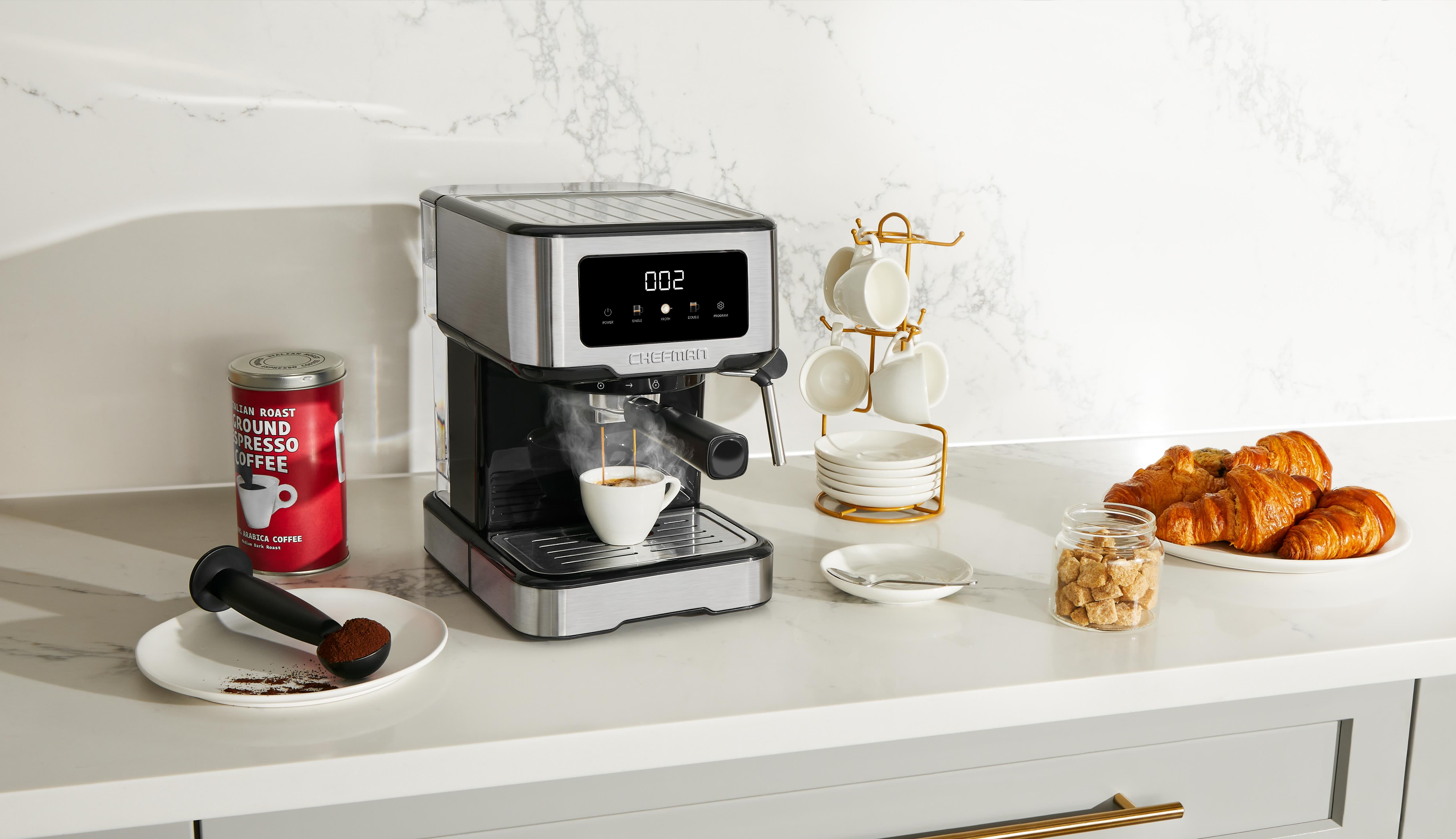 Chefman Easy-Brew Digital Espresso Maker - Stainless Steel