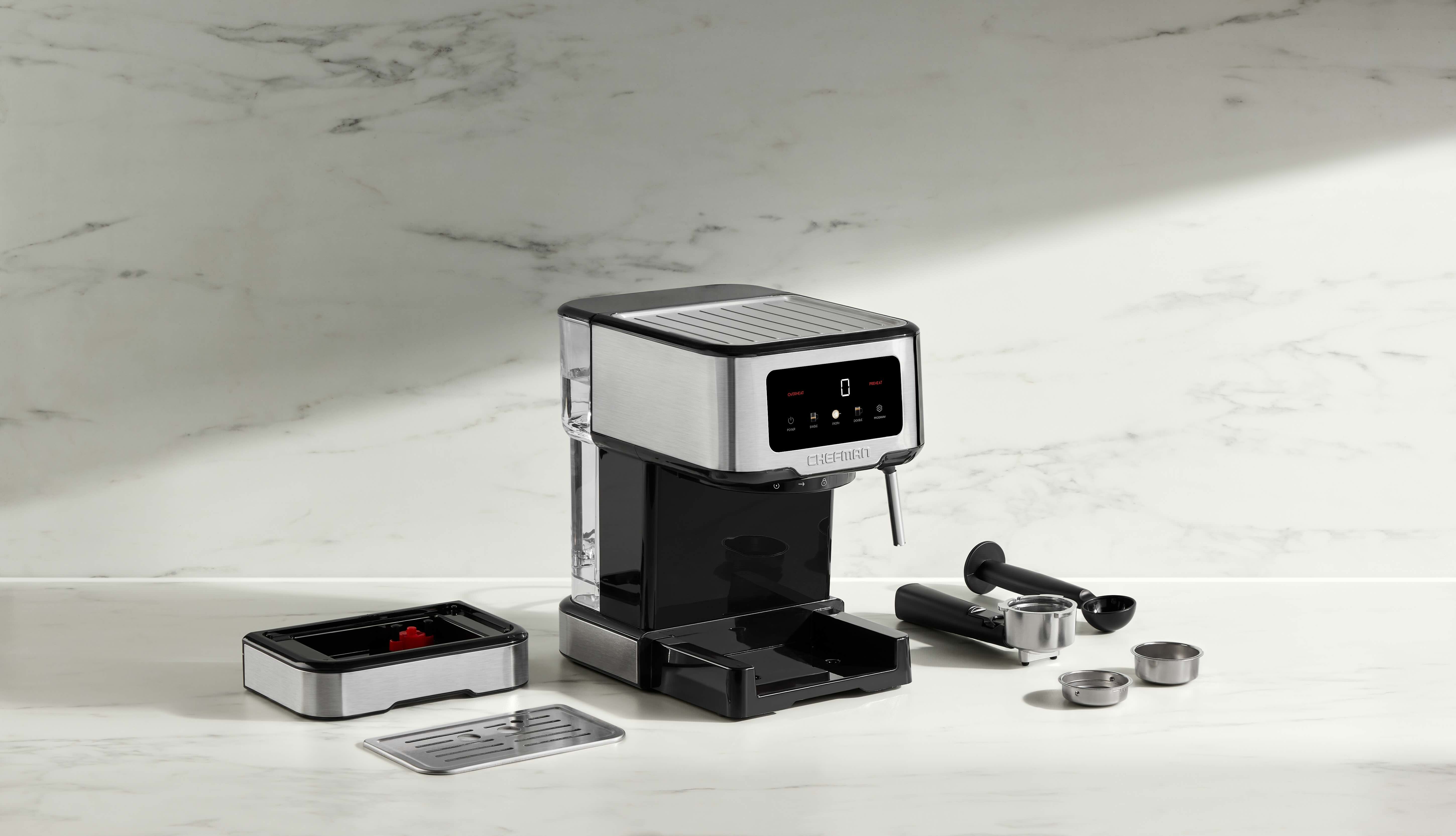 Chefman Easy-Brew Digital Espresso Maker - Stainless Steel