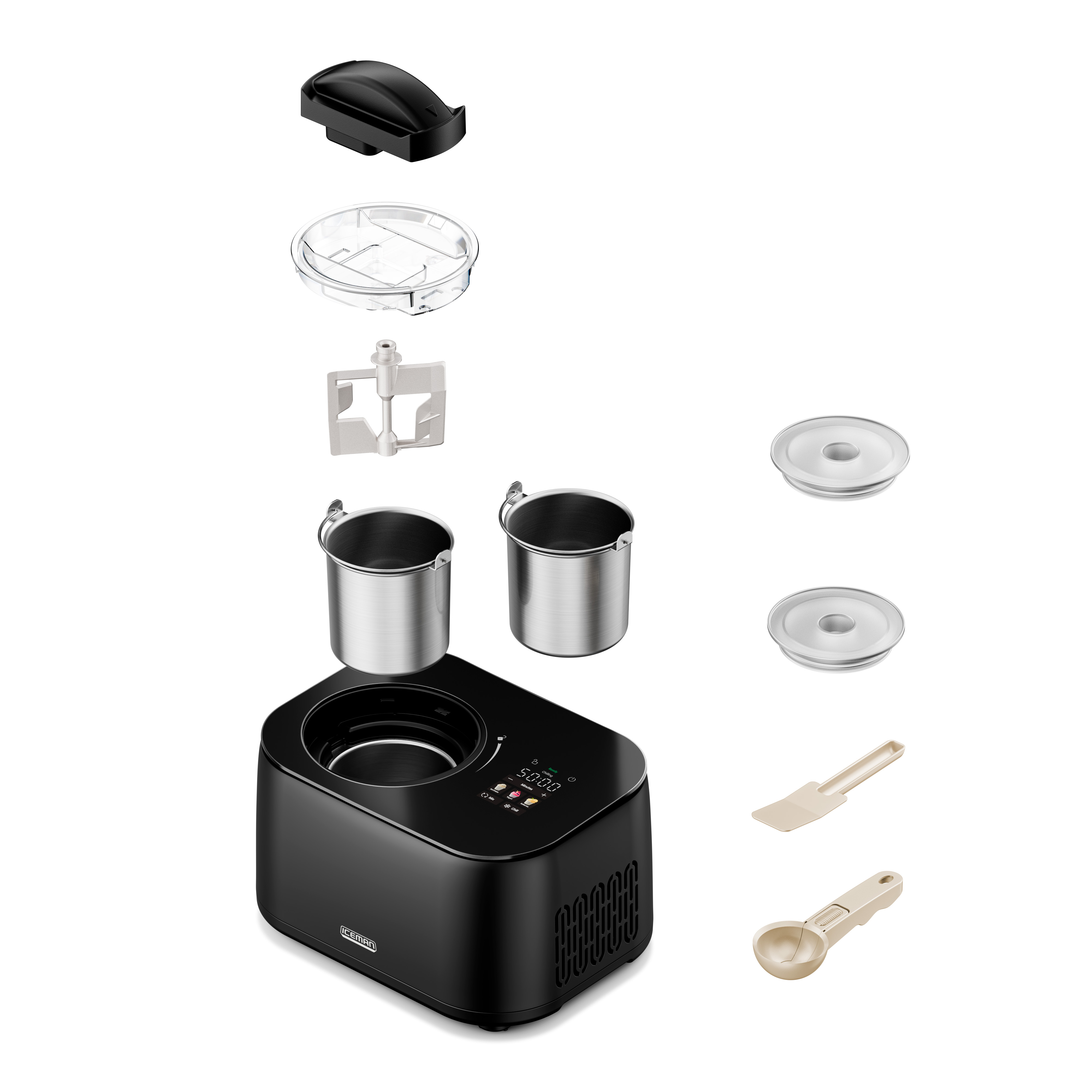 Chefman Iceman TRIO Ice Cream Frozen Yogurt & Italian Ice Maker - Black
