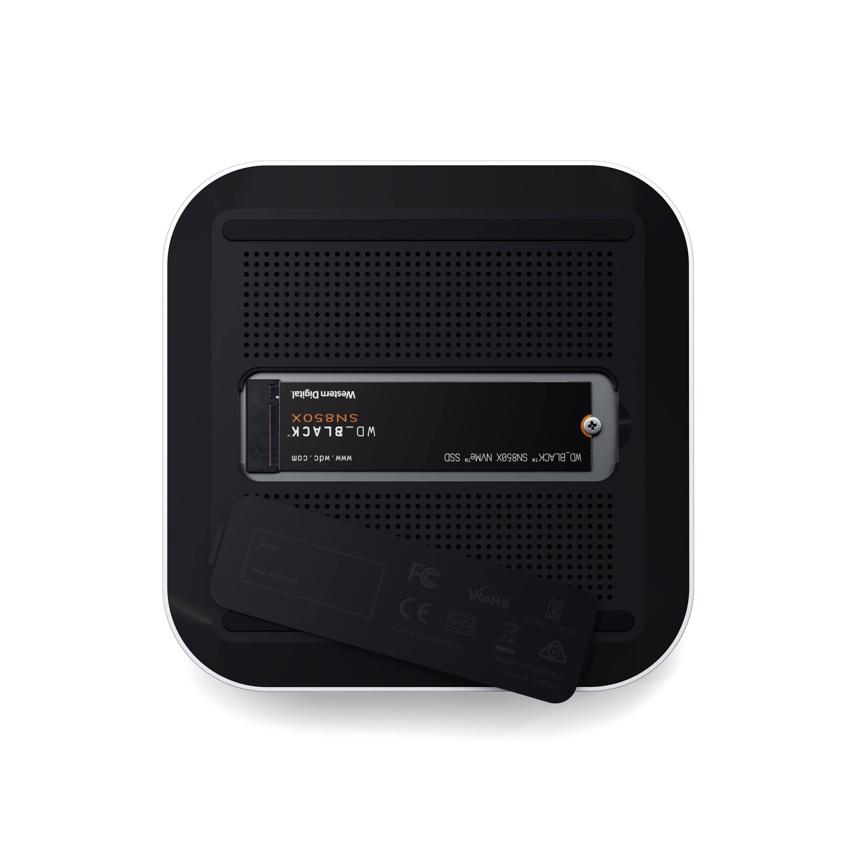 Satechi Thunderbolt 5 CubeDock with SSD Enclosure (3xTBT 5 Downstream Ports, TBT 5 Host Port 140W,2x USB-C 3.2, 2x USB-A 3.2, 2.5 Gigabit Ethernet,SD & microSD Reader,M.2 NVMe SSD Enclosure,Active Cooling) - EU - Silver