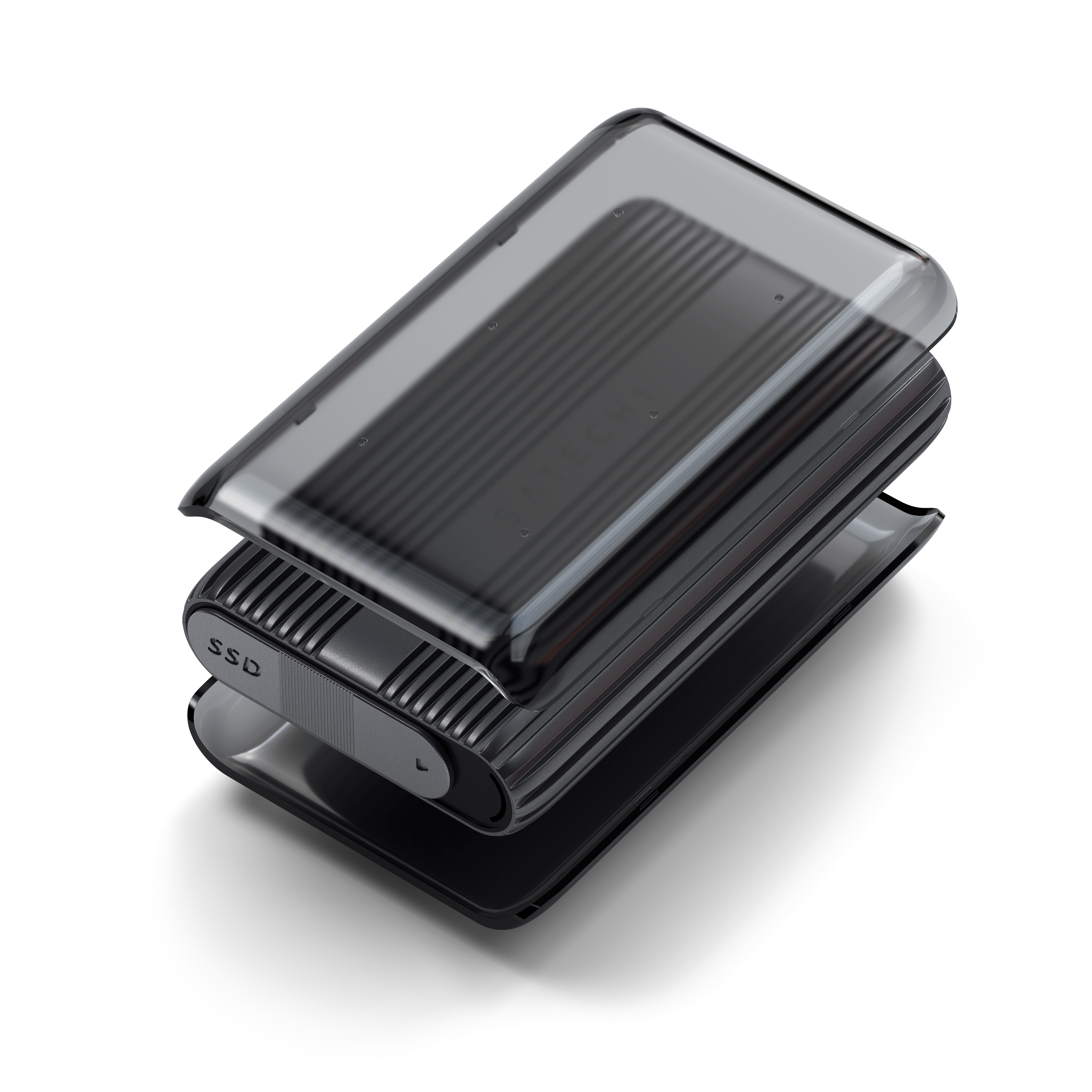 "Satechi USB4 NVMe SSD Pro Enclosure (M.2 NVMe Drives 2280/2260/2242mm-16TBmax,PCI-E Gen 4x4,max bandwidth 8GB/s; reading/writing 3840MB/s ) - Grey"