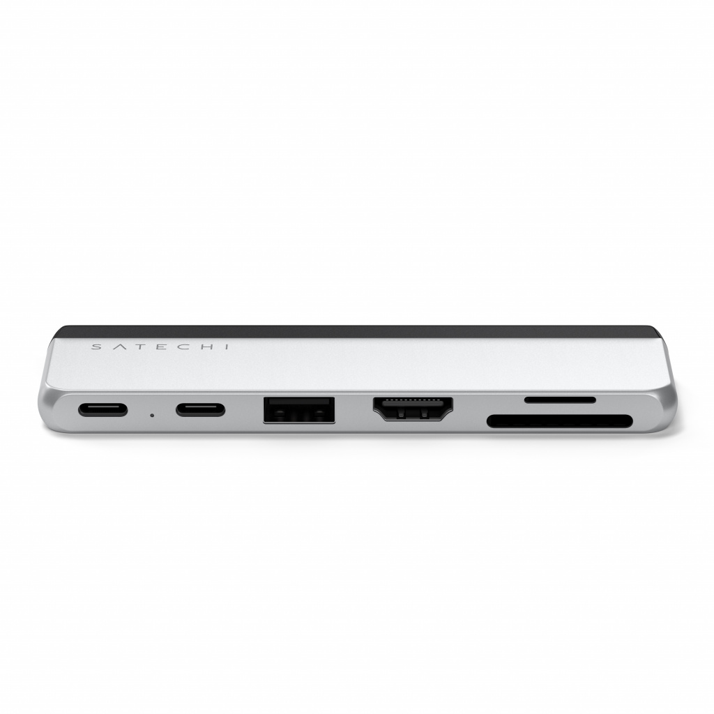 Satechi DUAL USB-C HUB for SURFACE PRO 9 (1x USB4 Pass-through Port 100W PD, 1x 6K/60Hz or Dual 4K/60Hz Video 40Gbps,2x USB-C 3.2 Gen 2 Port, 1x USB-A 3.2 Gen 2, HDMI 2.0 Port (4K/60Hz) SD/microSD)