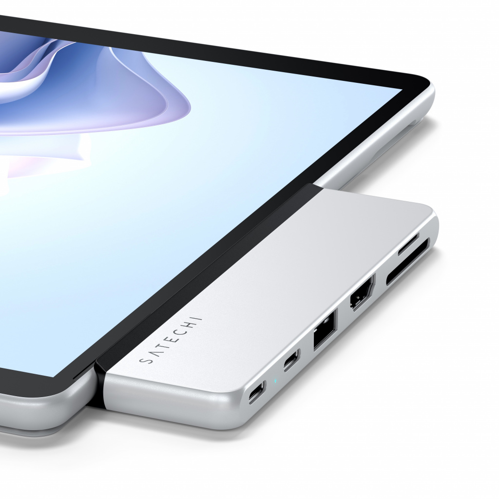 Satechi DUAL USB-C HUB for SURFACE PRO 9 (1x USB4 Pass-through Port 100W PD, 1x 6K/60Hz or Dual 4K/60Hz Video 40Gbps,2x USB-C 3.2 Gen 2 Port, 1x USB-A 3.2 Gen 2, HDMI 2.0 Port (4K/60Hz) SD/microSD)