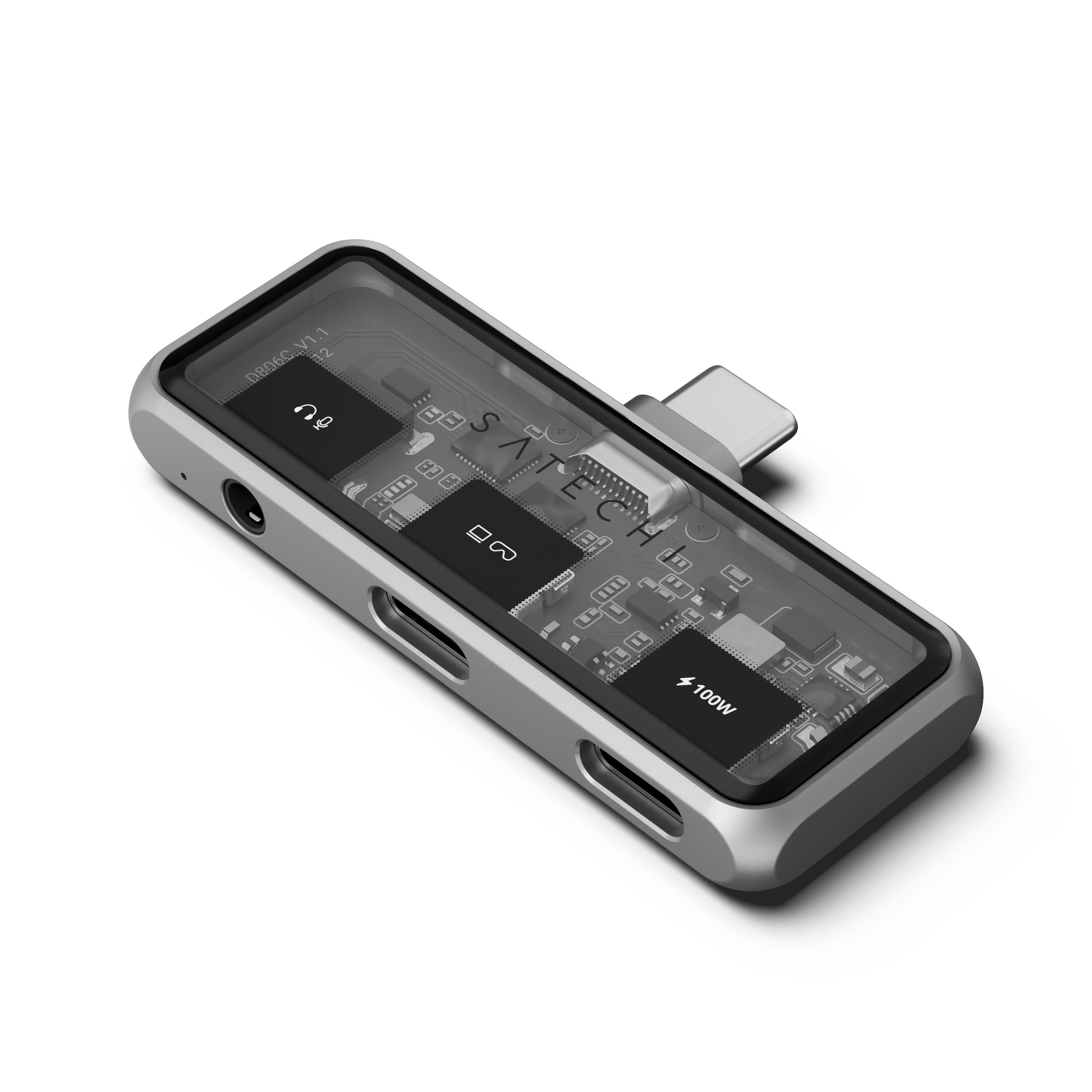 Satechi Mobile XR Hub with dual USB-C and Audio - Space Gray