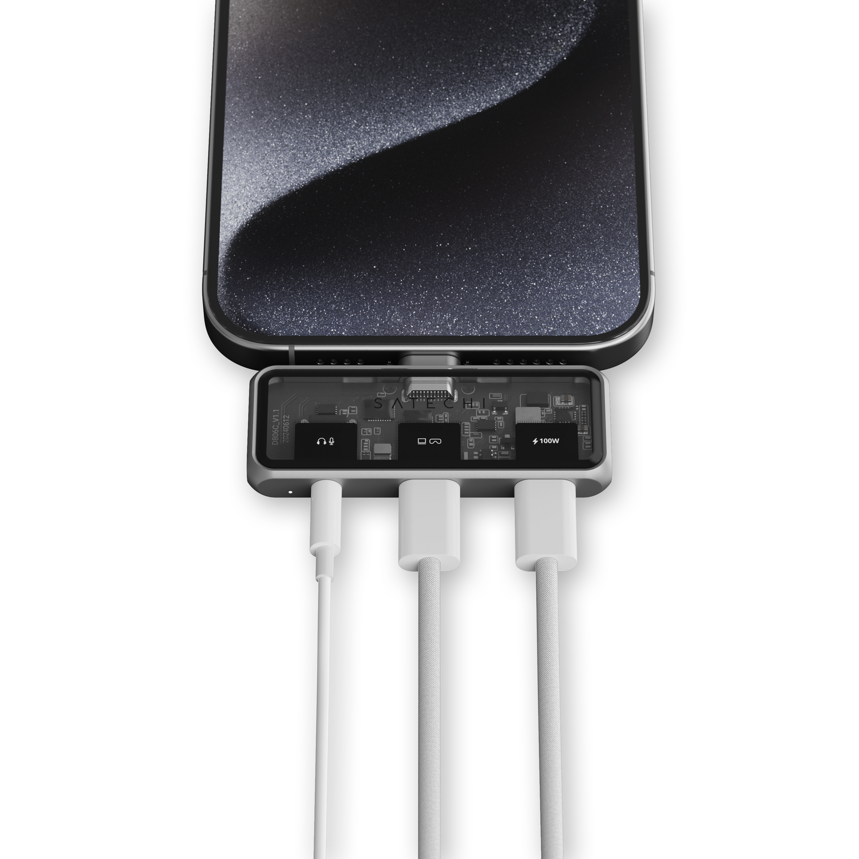 Satechi Mobile XR Hub with dual USB-C and Audio - Space Gray