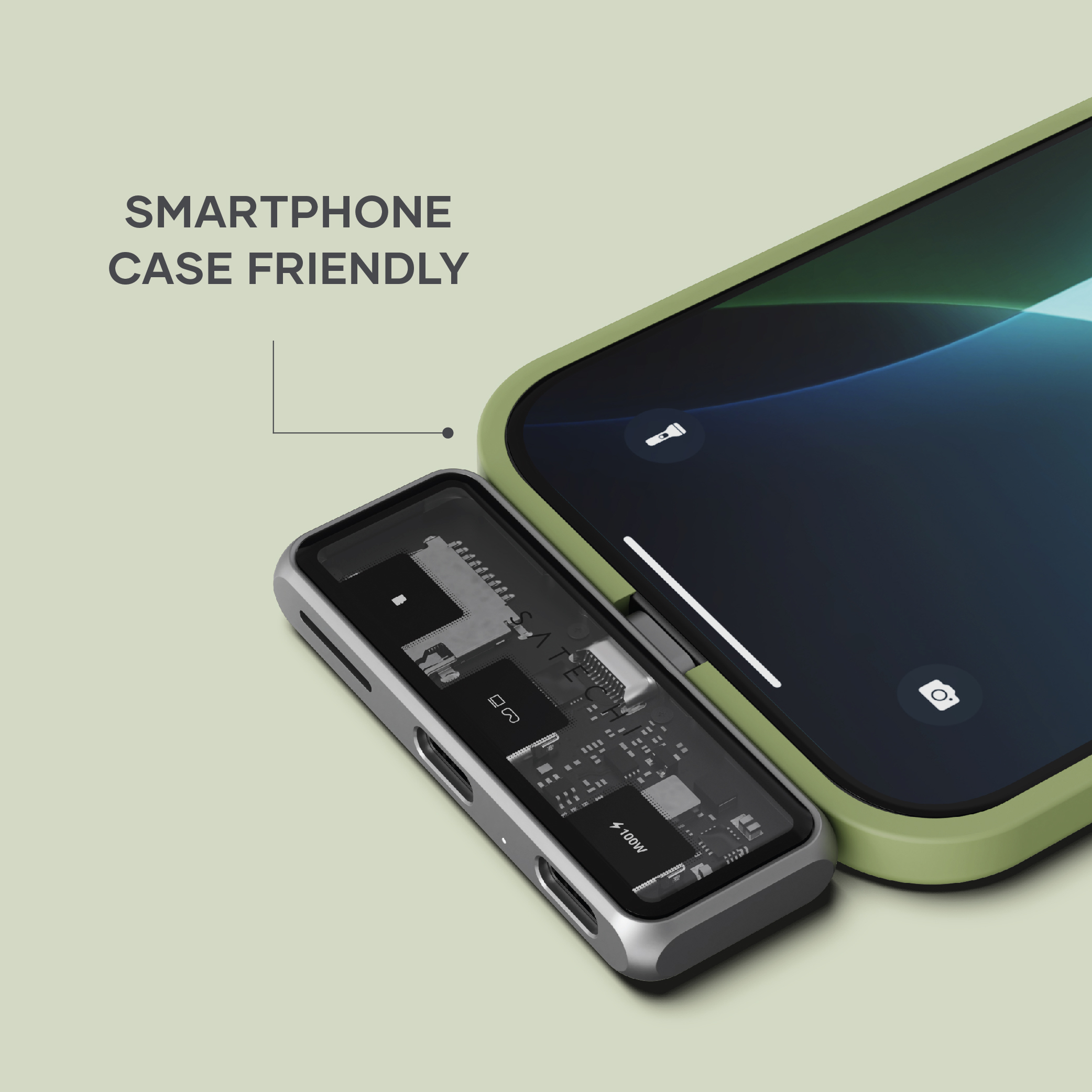 Satechi Mobile XR Hub with  dual USB-C and microSD - Space Gray