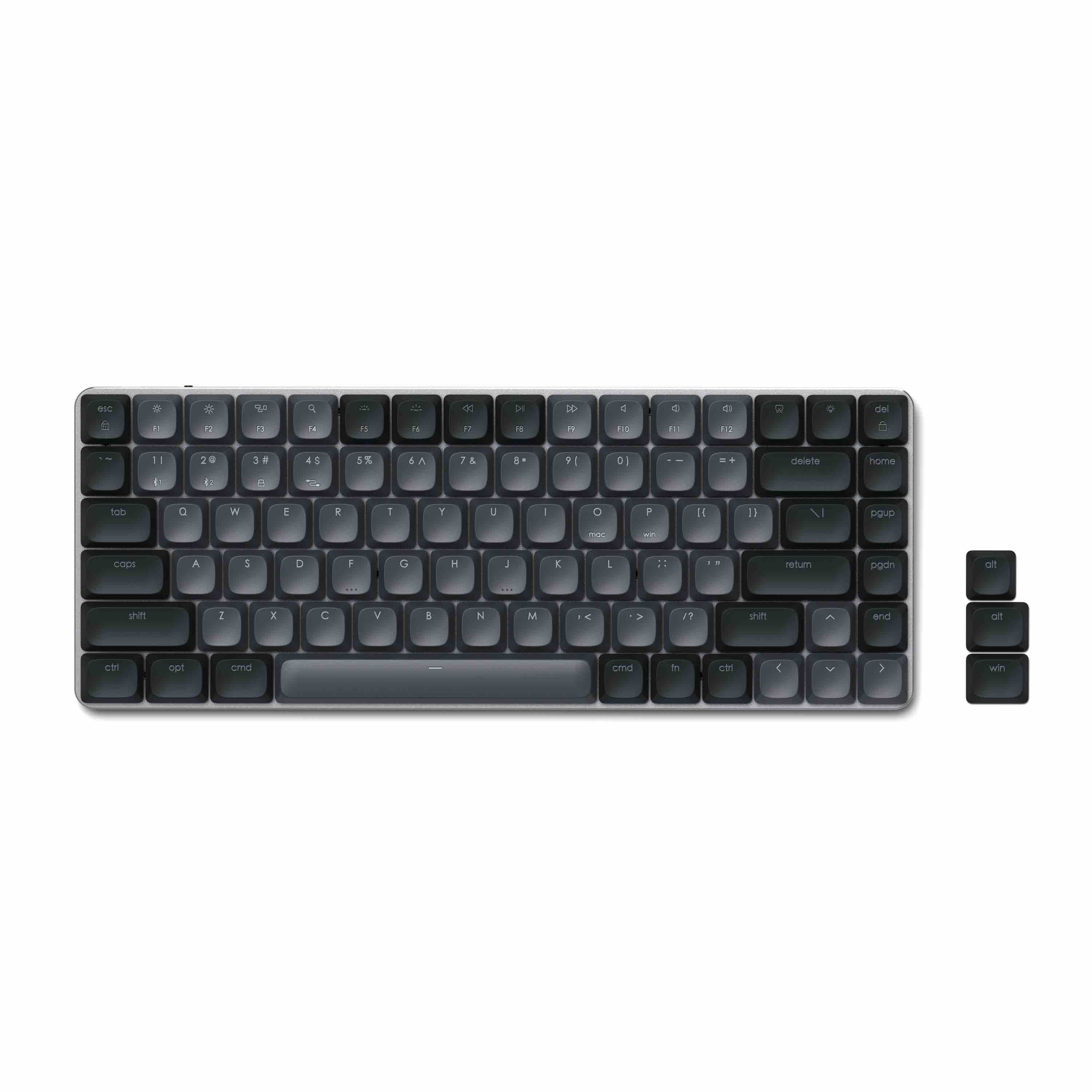 Satechi SM1 Slim Mechanical Backlit Bluetooth Keyboard (Windows Keycaps - Windows, Left Alt, Right Alt 2.4GHz USB Receiver) - Black