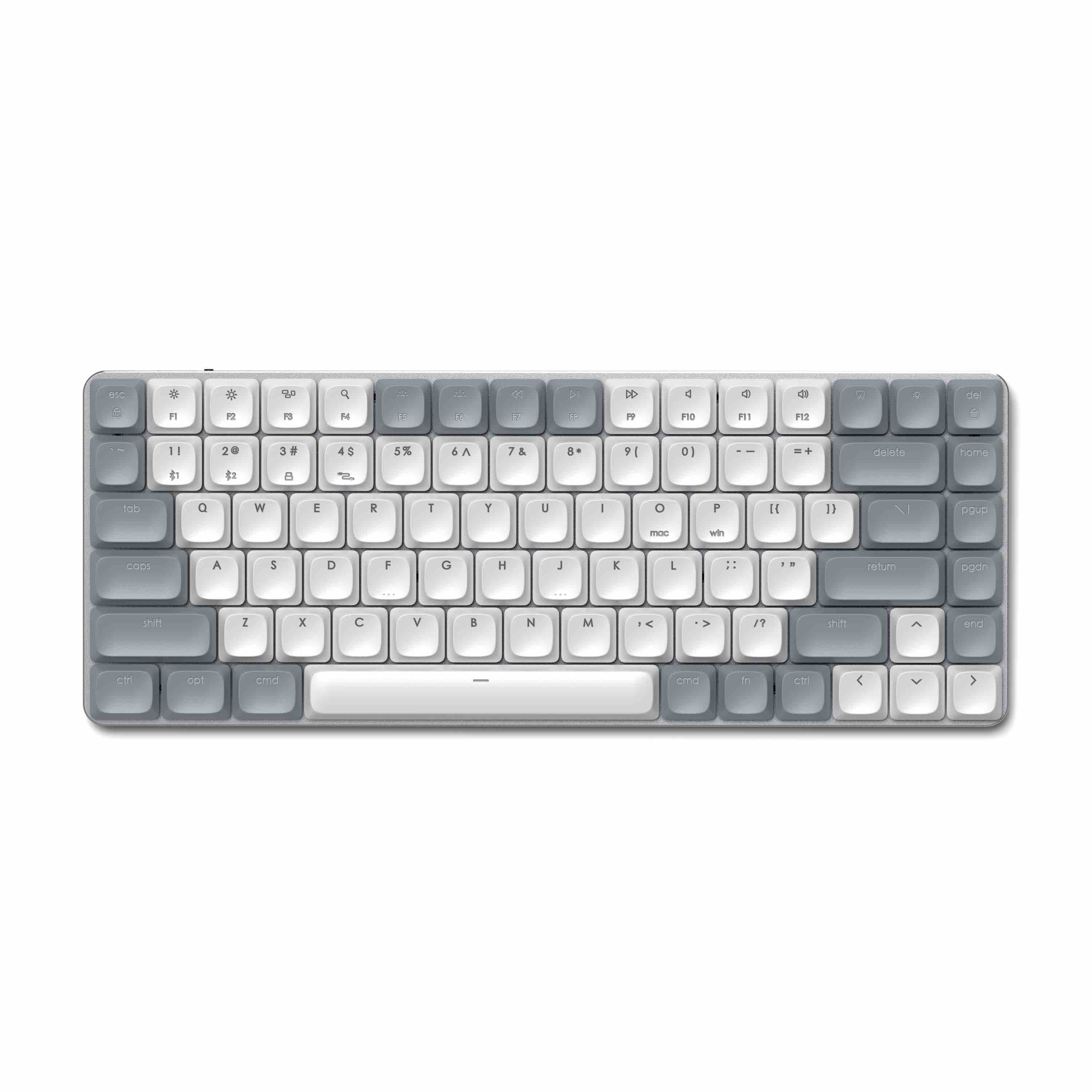 Satechi SM1 Slim Mechanical Backlit Bluetooth Keyboard (Windows Keycaps - Windows, Left Alt, Right Alt 2.4GHz USB Receiver) - Grey/White