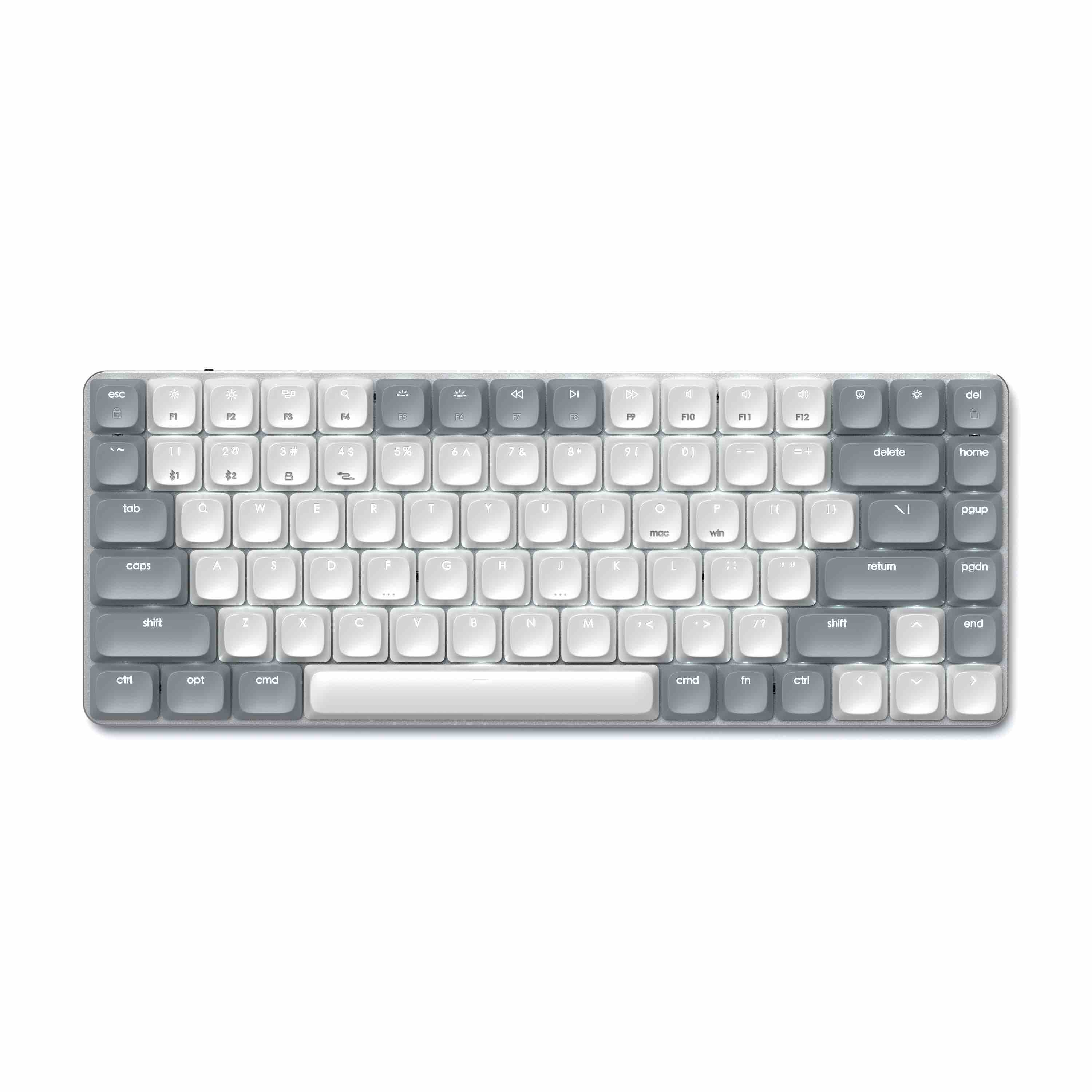 Satechi SM1 Slim Mechanical Backlit Bluetooth Keyboard (Windows Keycaps - Windows, Left Alt, Right Alt 2.4GHz USB Receiver) - Grey/White