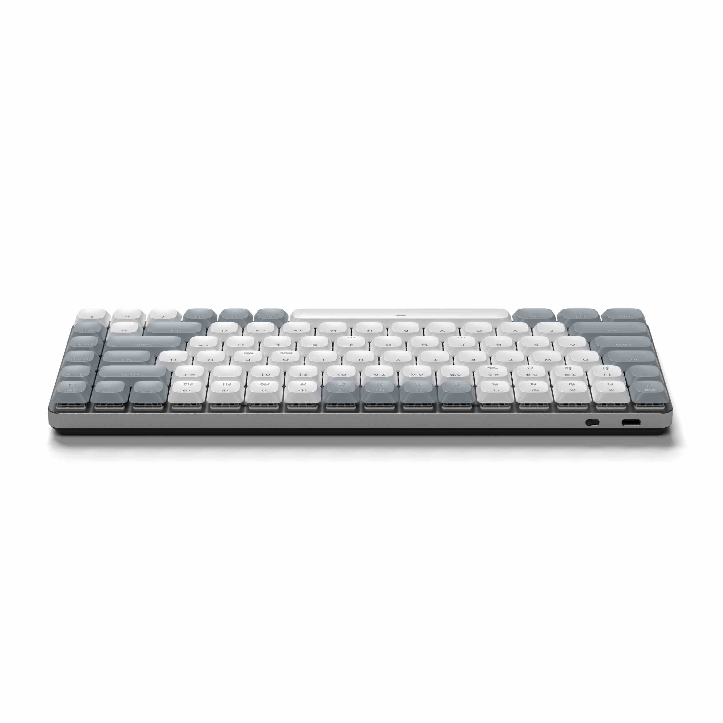 Satechi SM1 Slim Mechanical Backlit Bluetooth Keyboard (Windows Keycaps - Windows, Left Alt, Right Alt 2.4GHz USB Receiver) - Grey/White