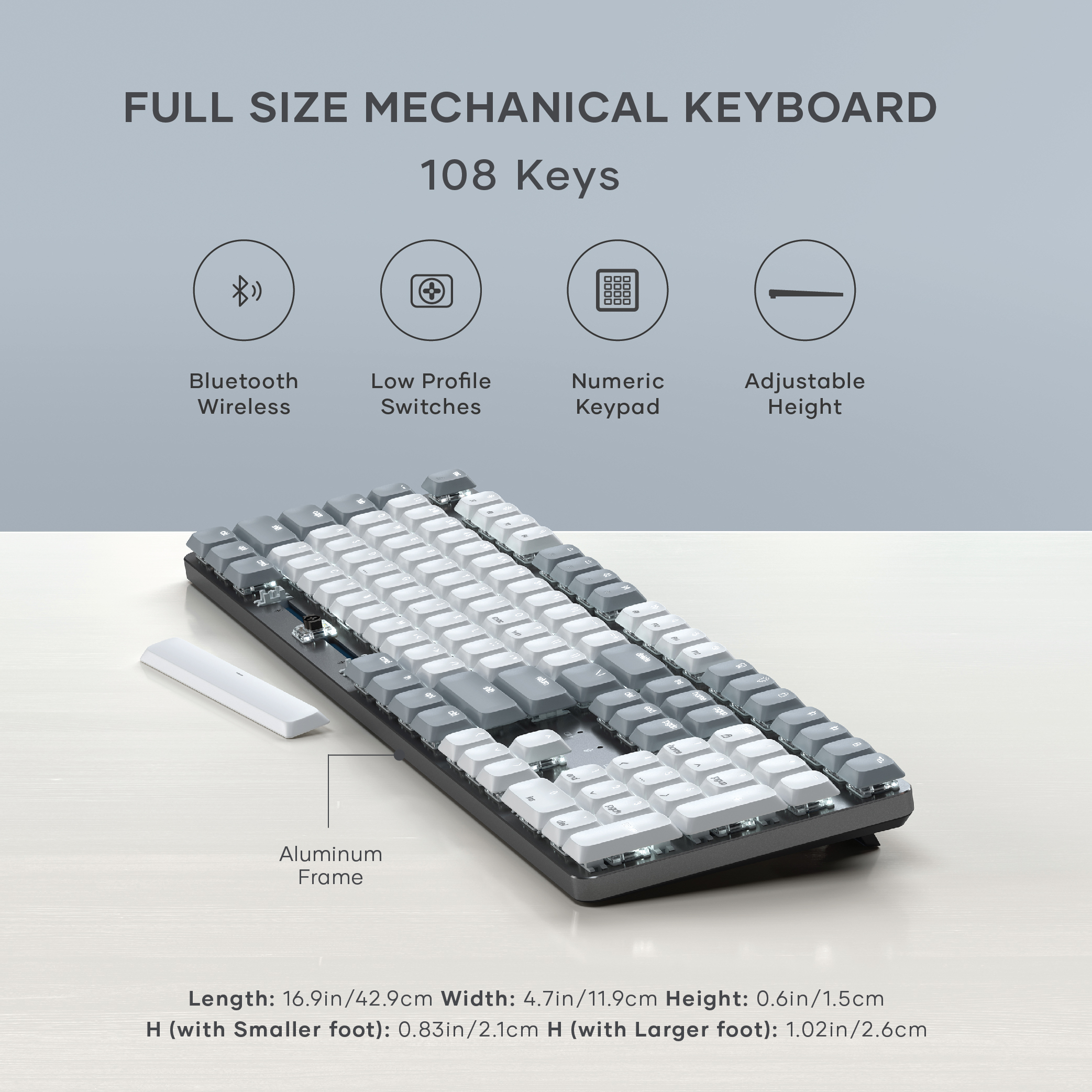 Satechi SM3 Slim Mechanical Backlit Bluetooth Keyboard (Light) - US - Light