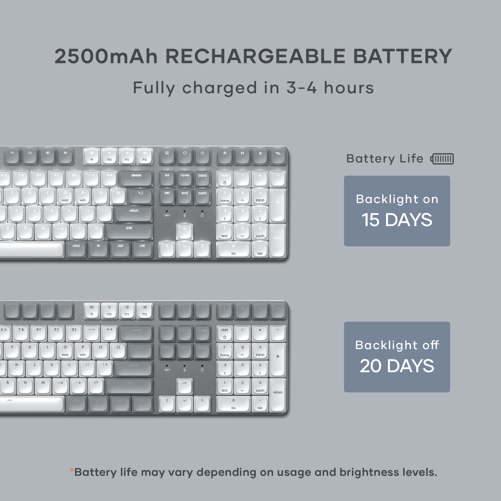 Satechi SM3 Slim Mechanical Backlit Bluetooth Keyboard (Light) - US - Light