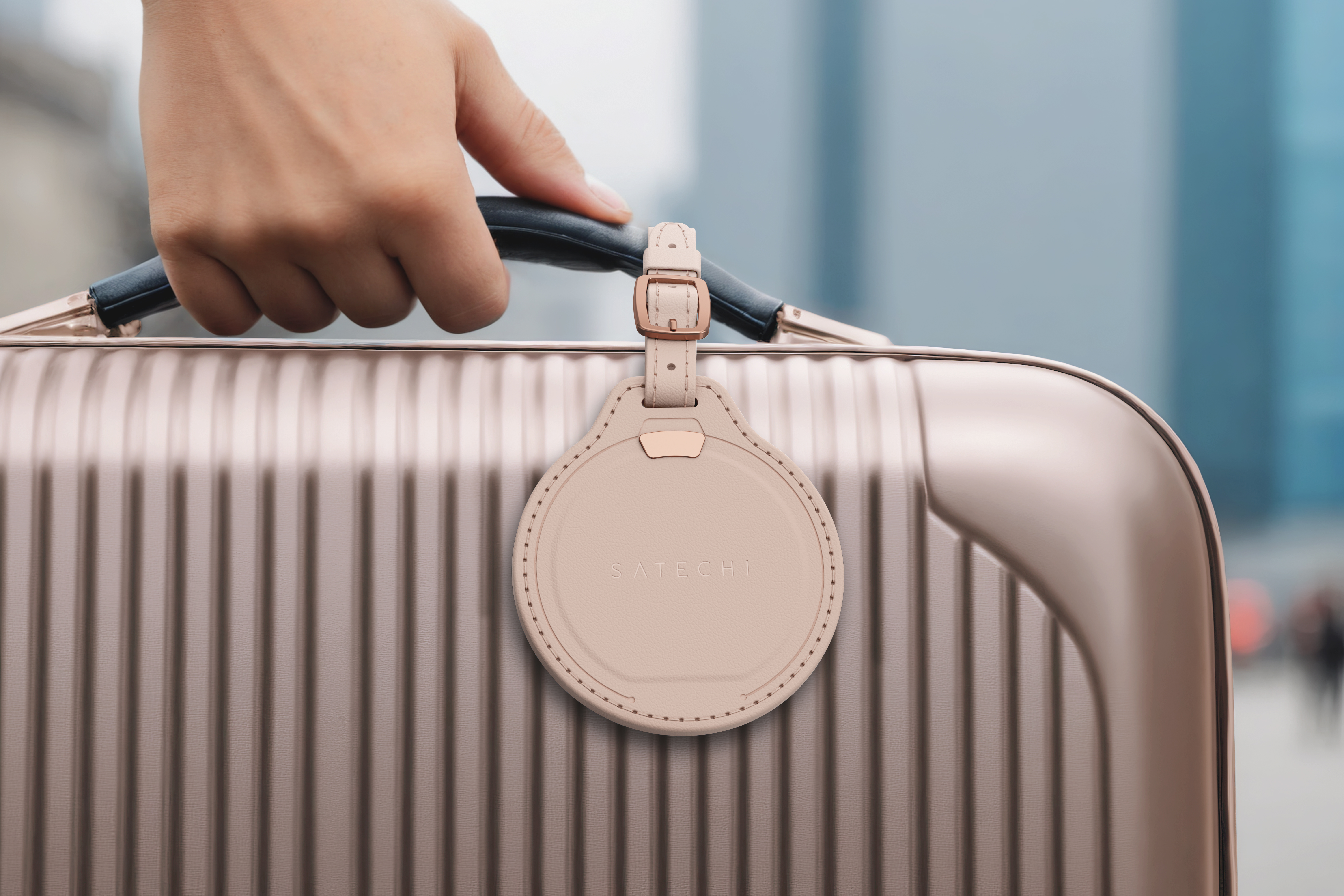 Satechi Vegan-Leather FindAll Luggage Tag - Desert Rose