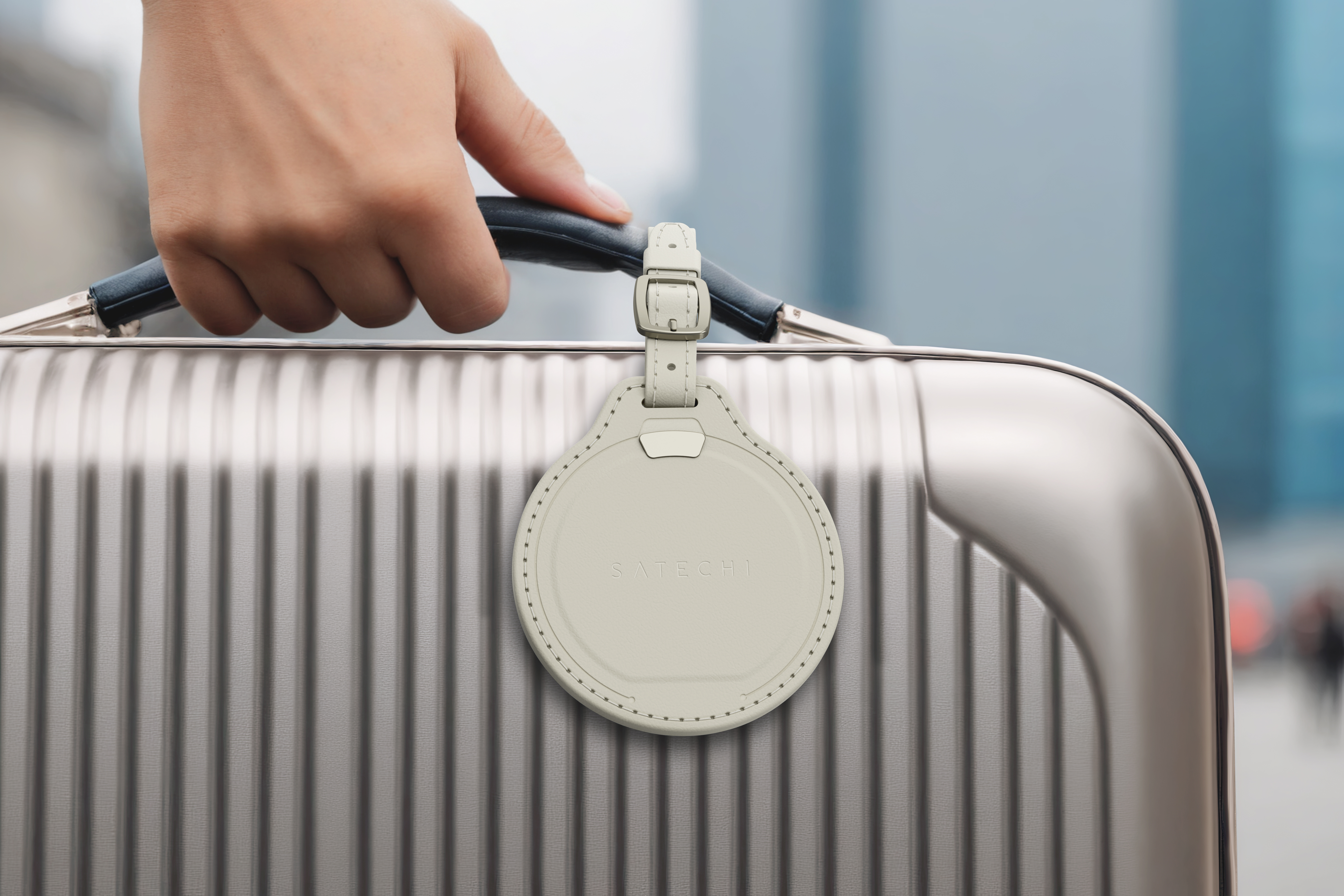 Satechi Vegan-Leather FindAll Luggage Tag - Sand