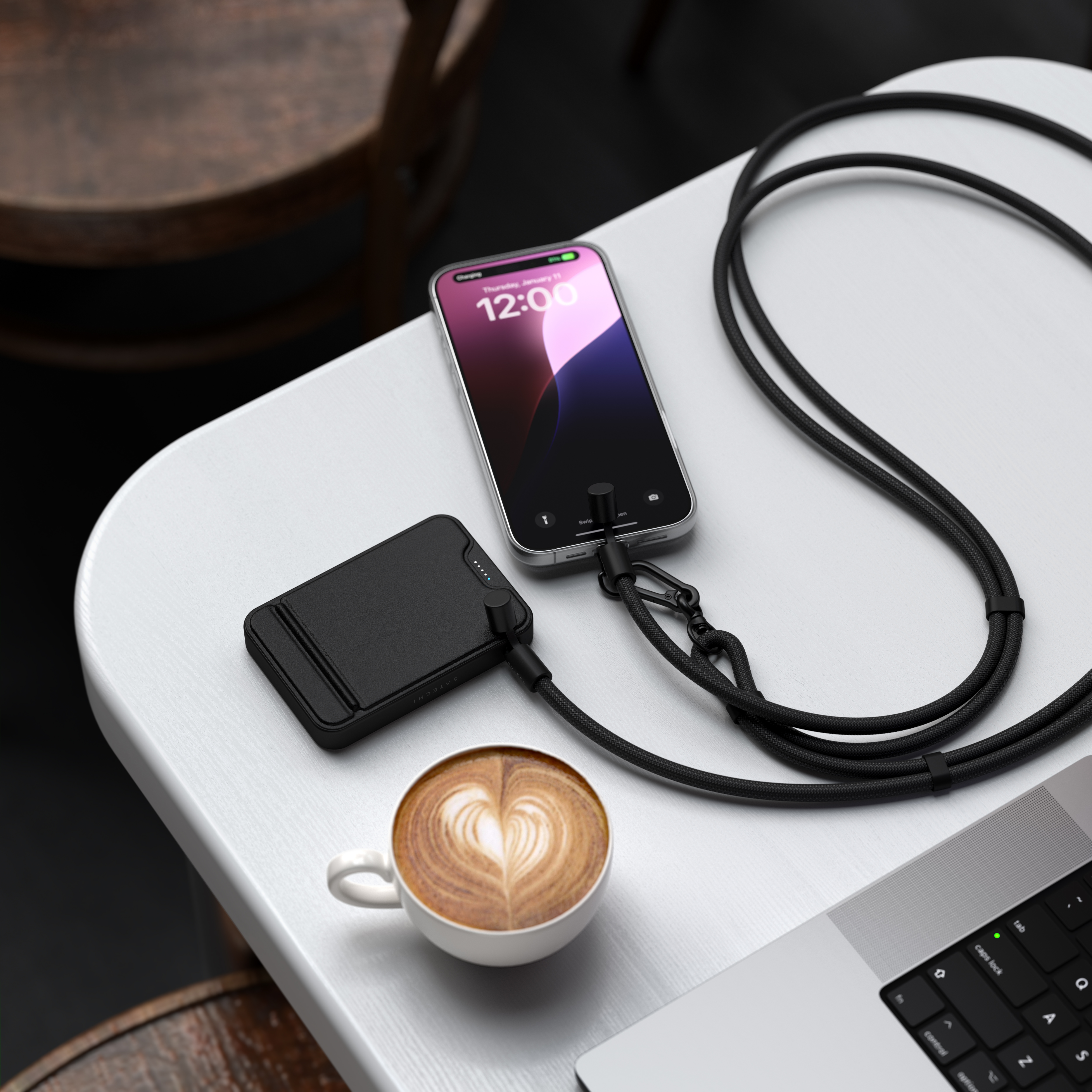 Satechi OntheGo Crossbody Lanyard Cable - Black