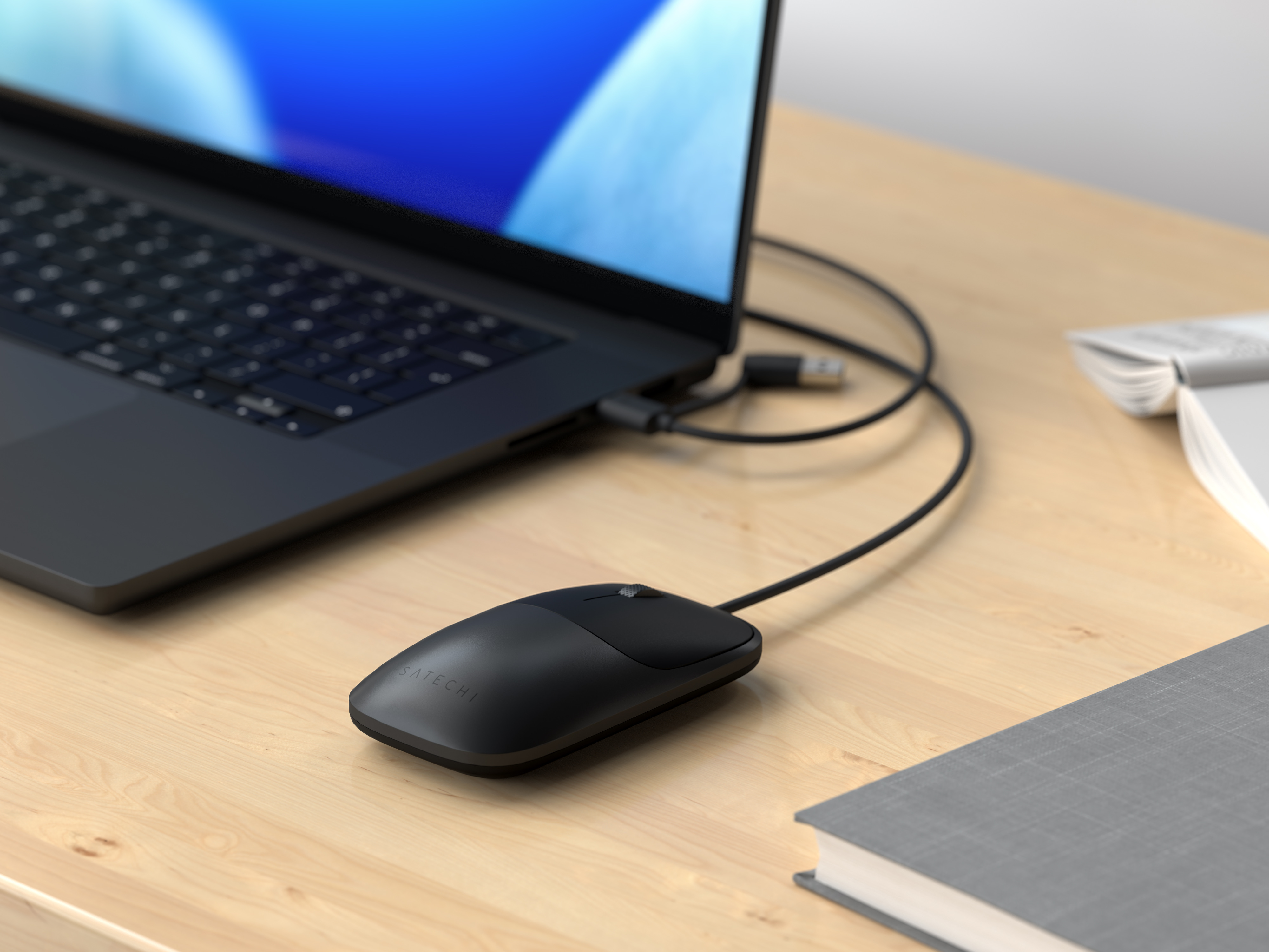 Satechi Slim LX Wired Mouse - Space Black [3]