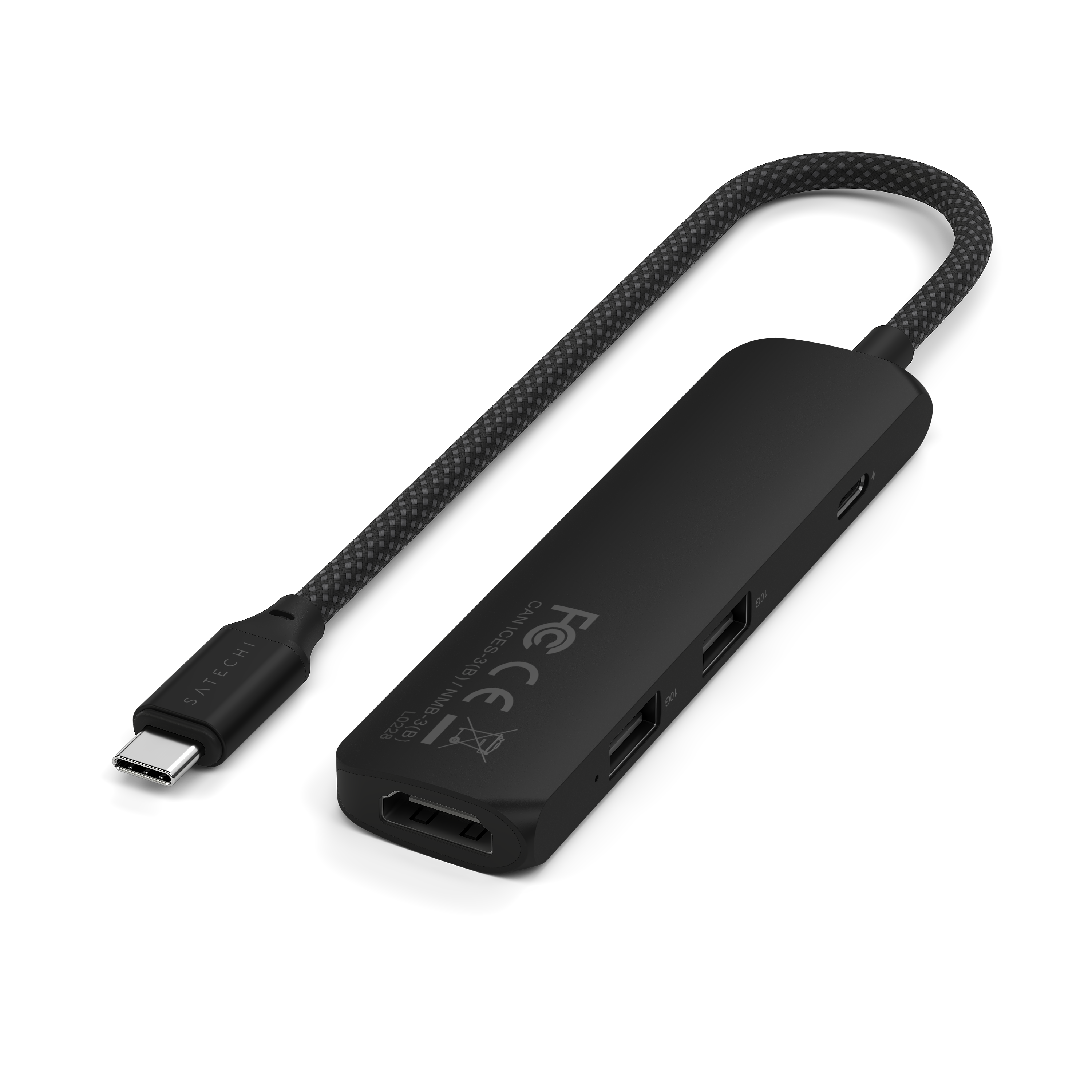 Satechi 4-in-1 USB-C Slim Multiport Adapter 4K - Black
