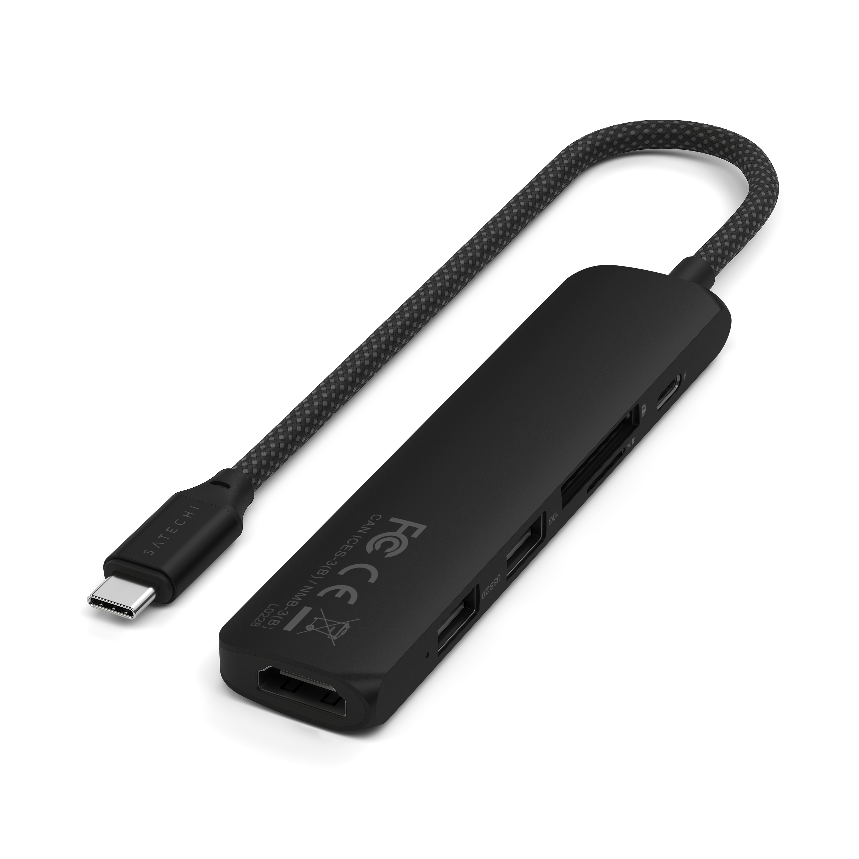 Satechi 6-in-1 USB-C Slim Multiport Adapter - Black