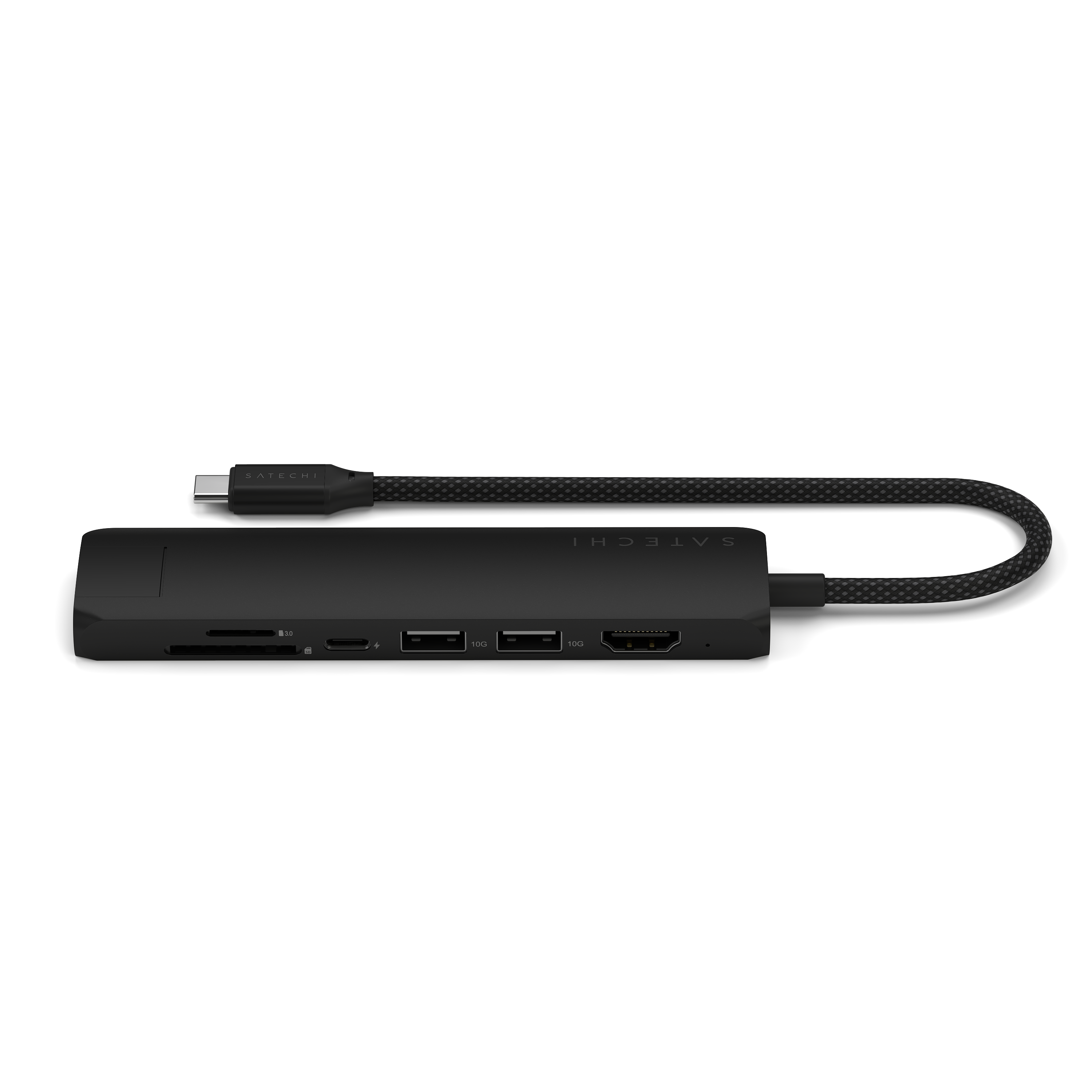 Satechi 7-in-1 USB-C Slim Multiport Adapter with Ethernet - Black