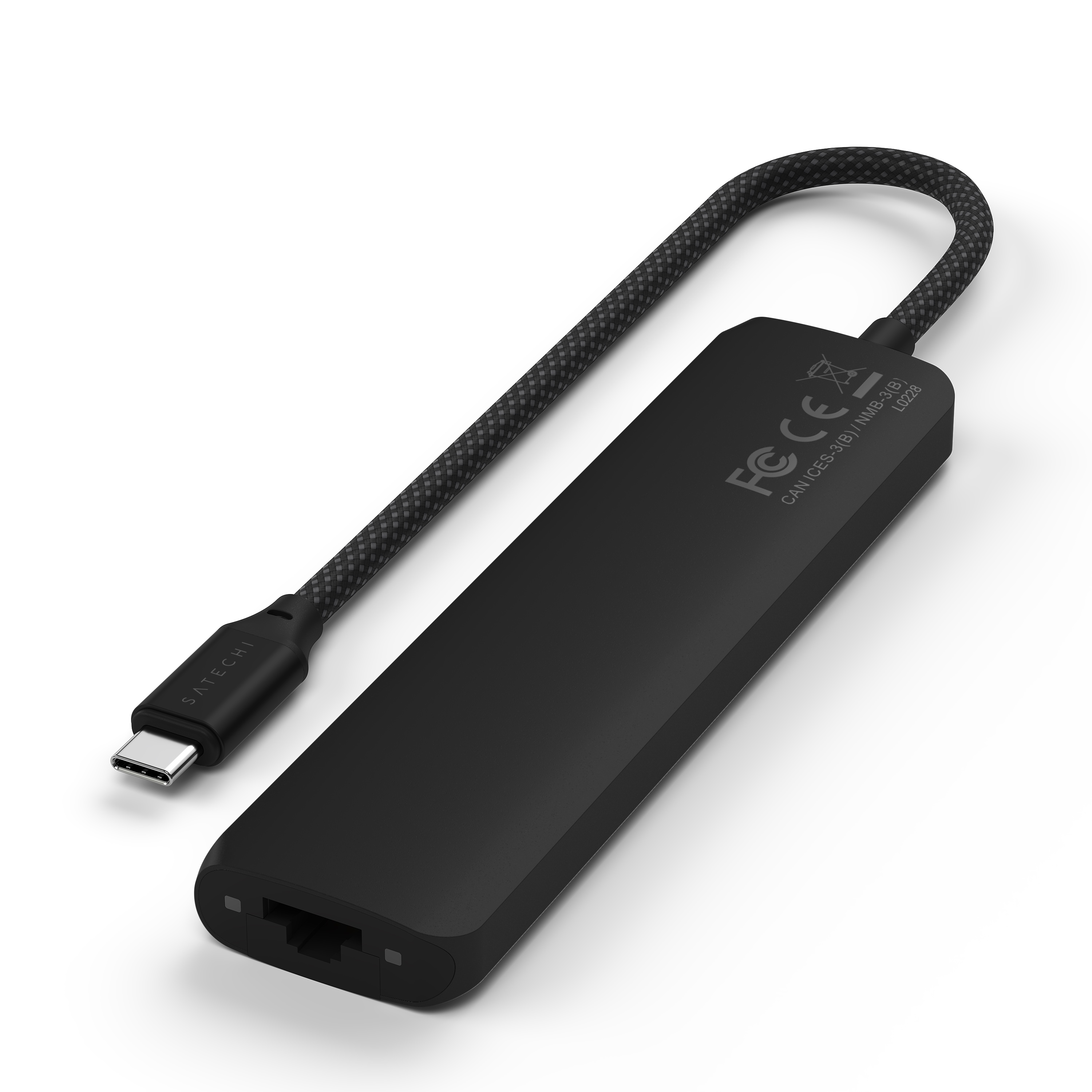 Satechi 7-in-1 USB-C Slim Multiport Adapter with Ethernet - Black