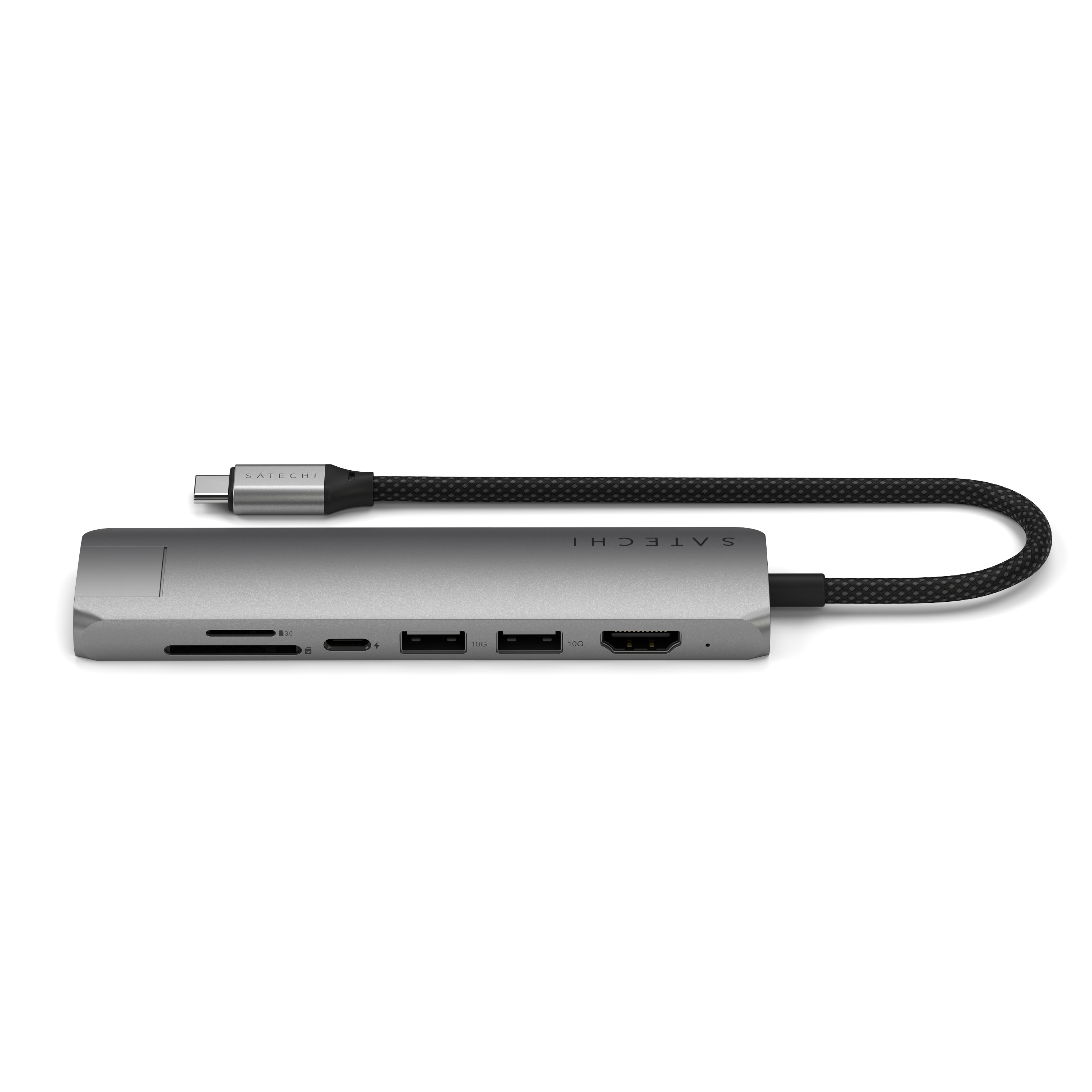 Satechi 7-in-1 USB-C Slim Multiport Adapter with Ethernet - Space Grey