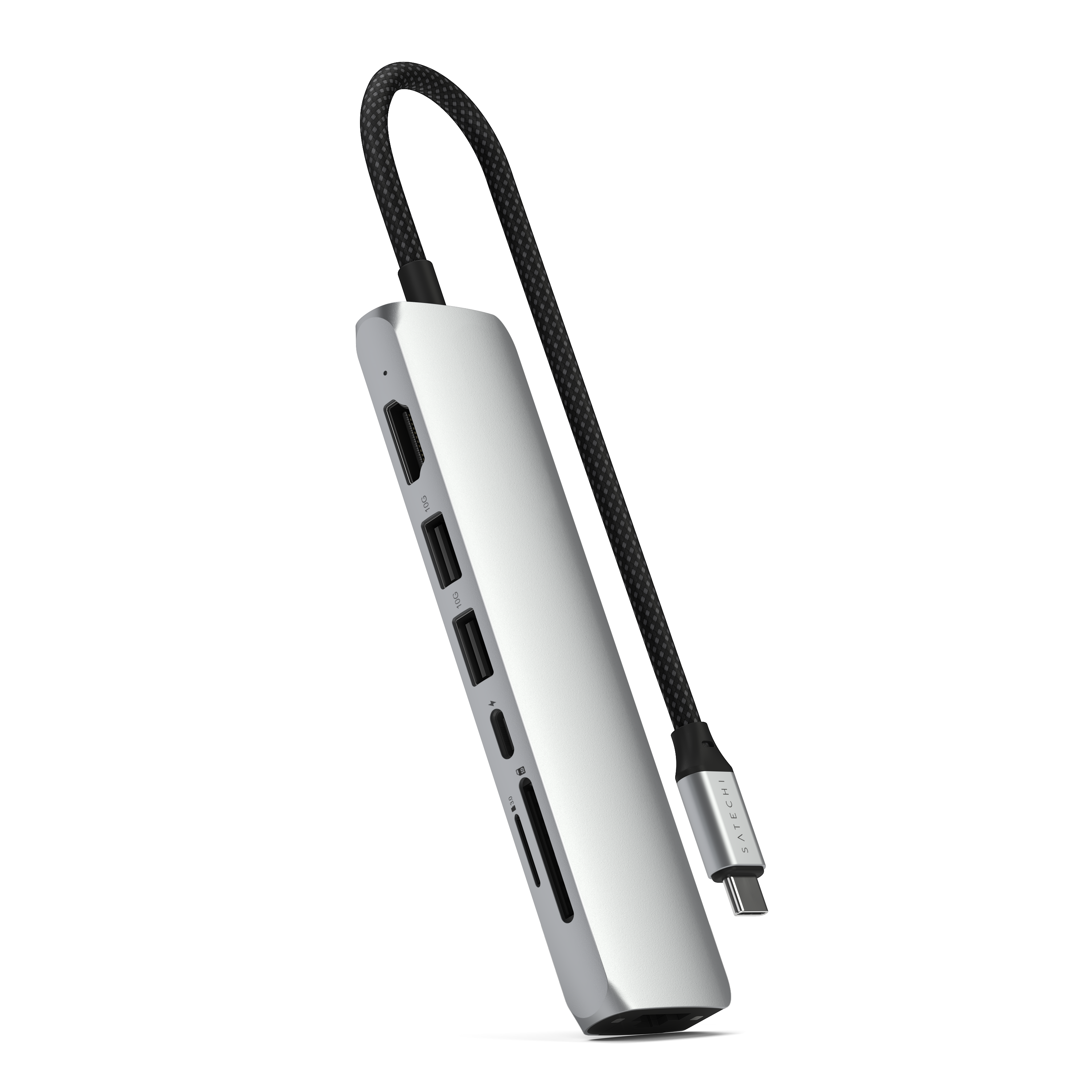 Satechi 7-in-1 USB-C Slim Multiport Adapter with Ethernet - Silver