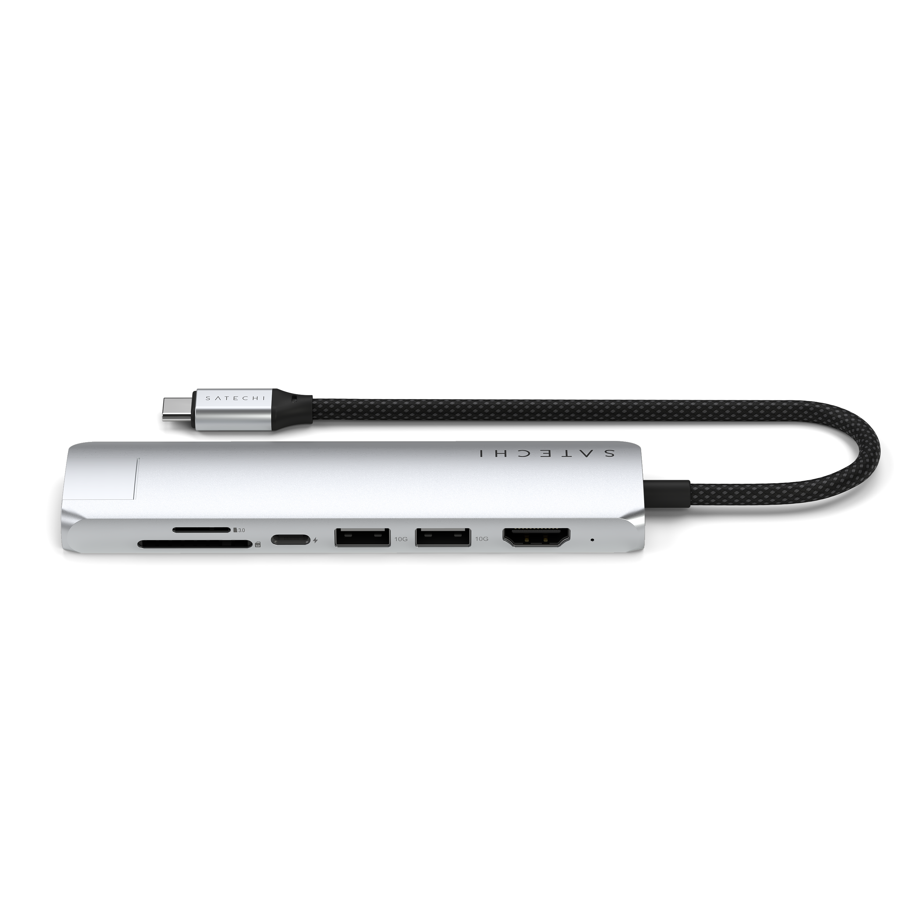 Satechi 7-in-1 USB-C Slim Multiport Adapter with Ethernet - Silver