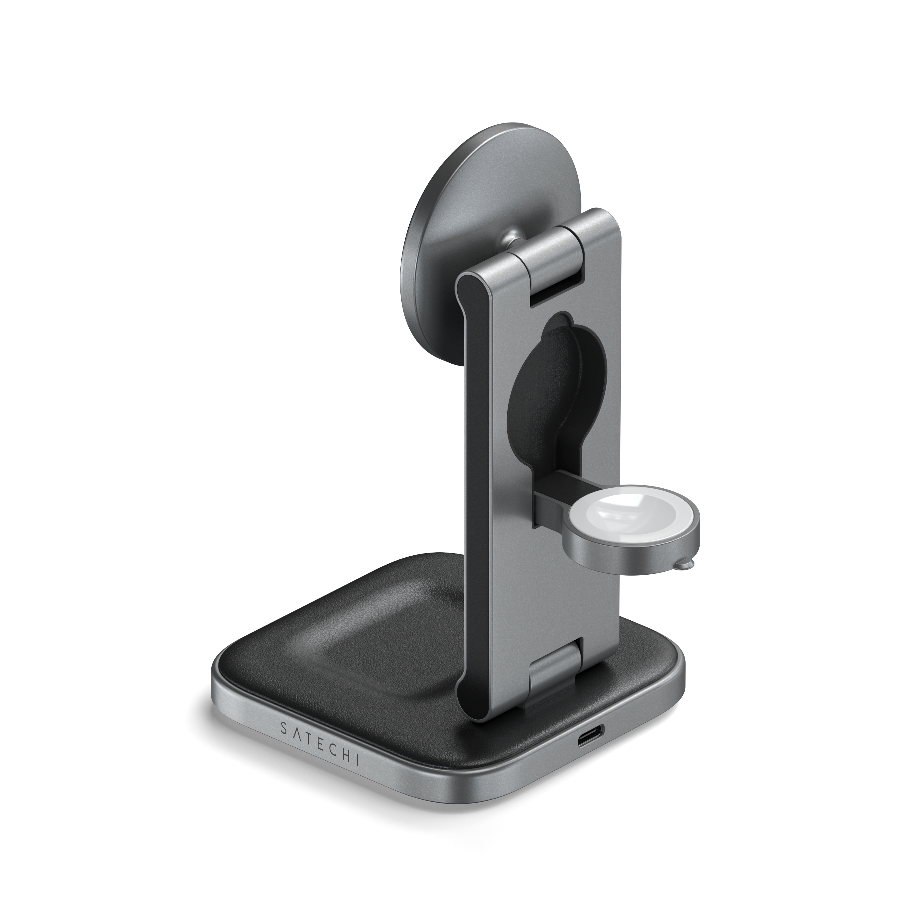 Satechi 3-in-1 Foldable Qi2 Wireless Charging Stand�with Type A,C,G plugs - Space Gray