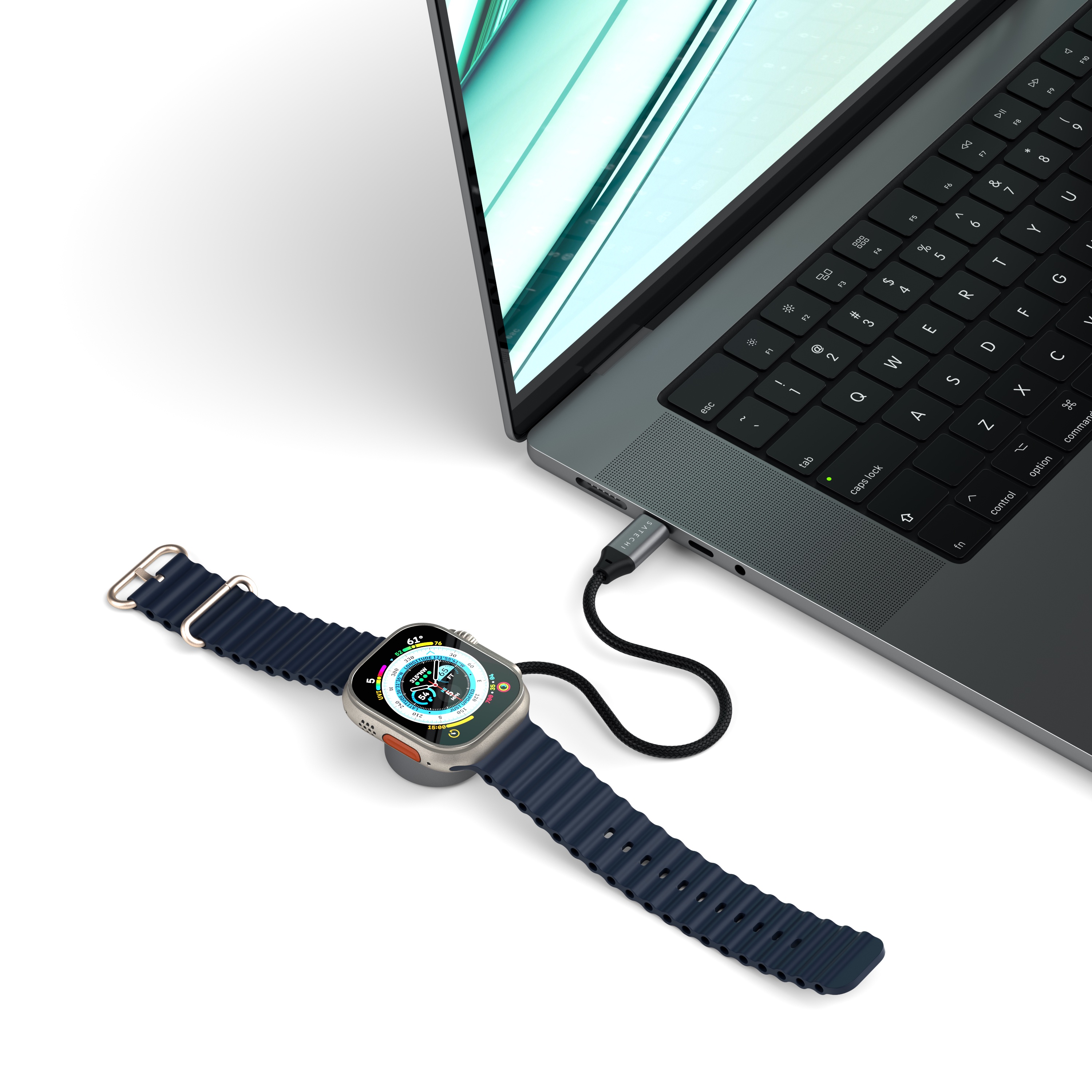 Satechi USB-C Magnetic Fast-Charging Cable for Apple Watch - Space Gray