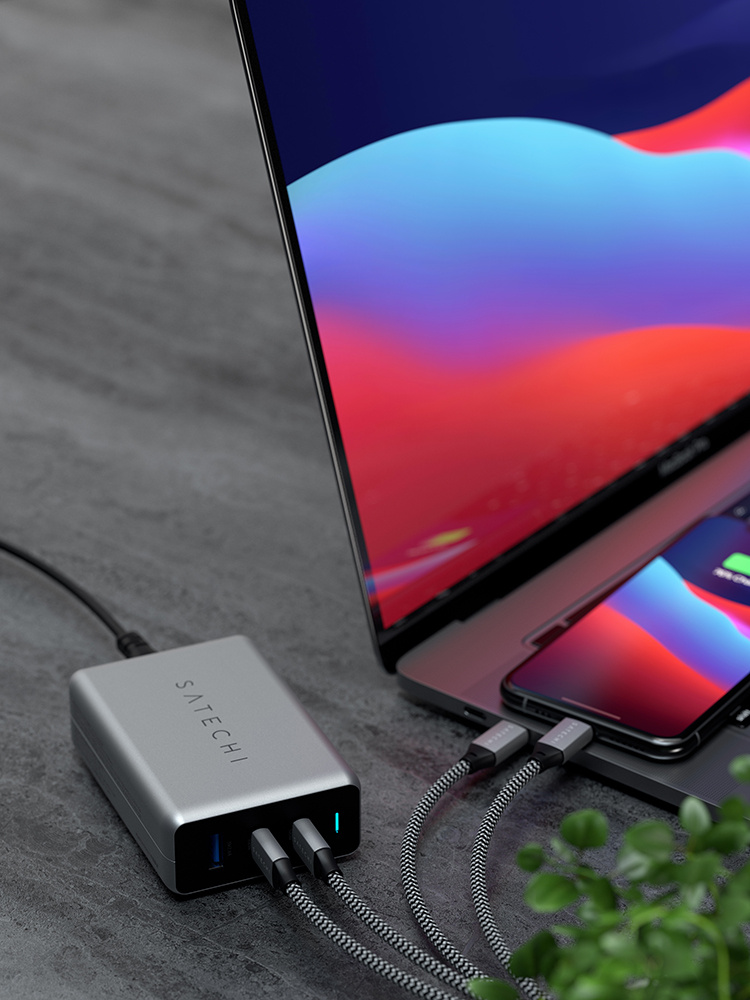 Satechi USB-C PD Compact GAN Charger 100W 1xUSB-C PD,2xUSB-C PD,1xUSB-C PD,1xUSB-A,2x USB-C PD