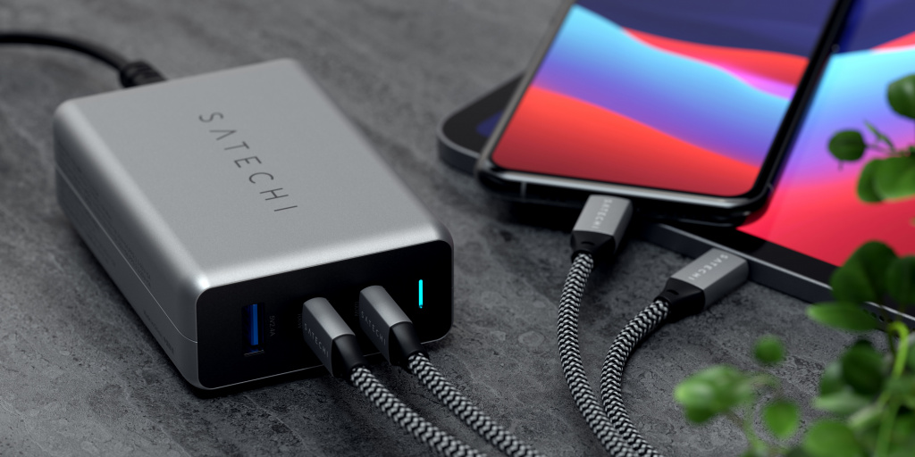 Satechi USB-C PD Compact GAN Charger 100W 1xUSB-C PD,2xUSB-C PD,1xUSB-C PD,1xUSB-A,2x USB-C PD
