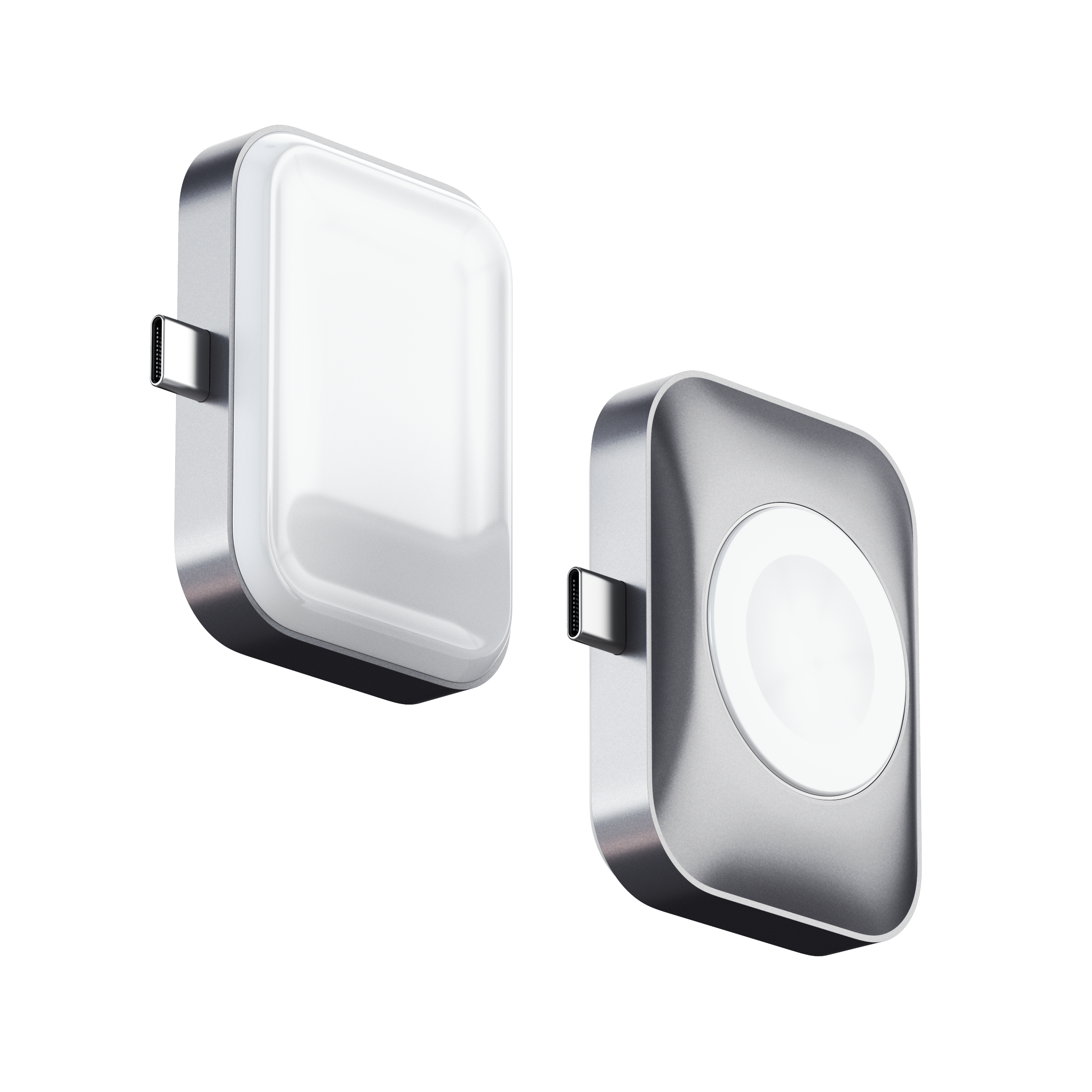 Satechi USB-C 2 in 1 Wireless charging dock for Apple watch and Airpods - Silver