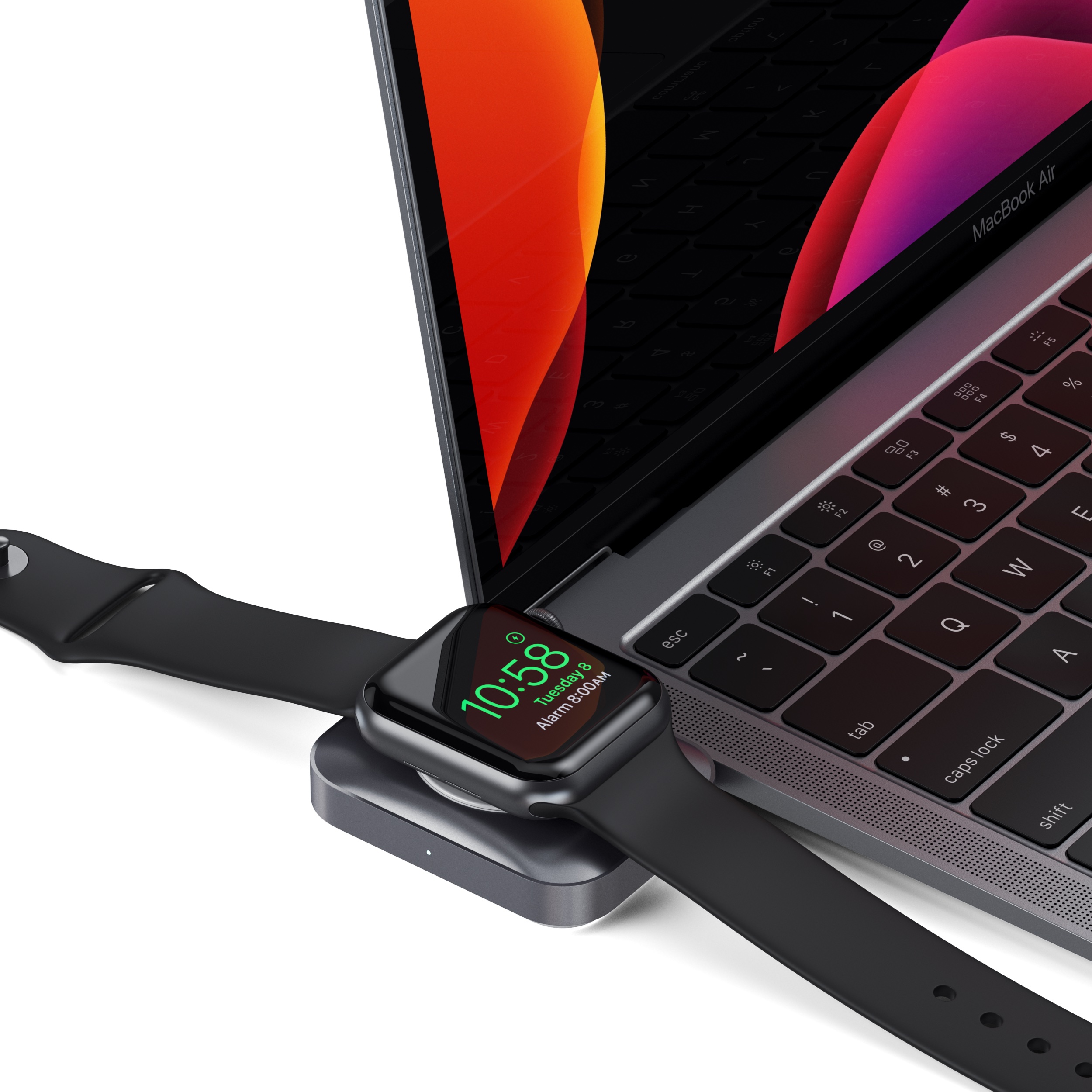 Satechi USB-C 2 in 1 Wireless charging dock for Apple watch and Airpods - Silver