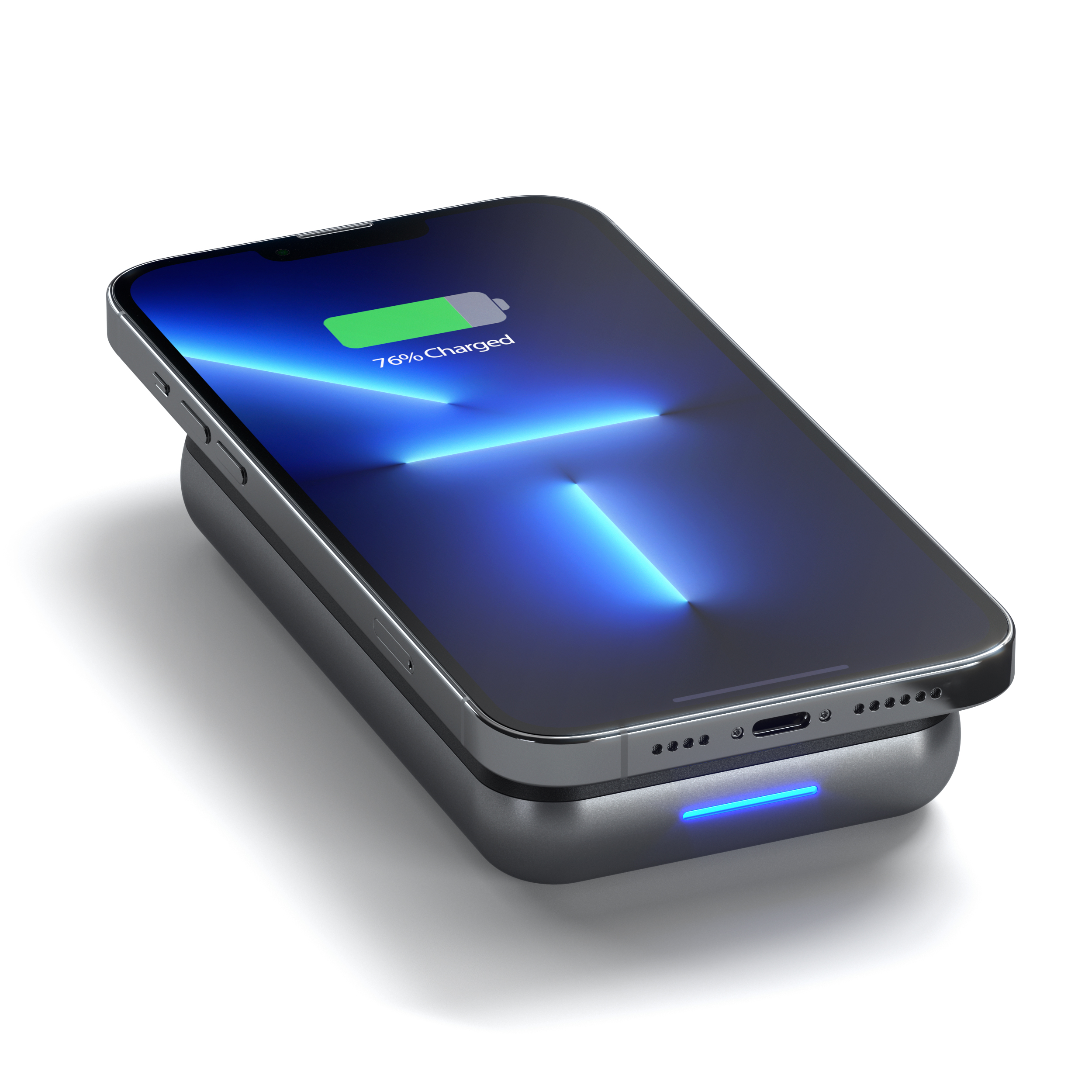 Satechi Duo Wireless Charger Power Bank Stand 10000 mAh Stand (Powerbank based for iPhone & Airpods) - Space Grey