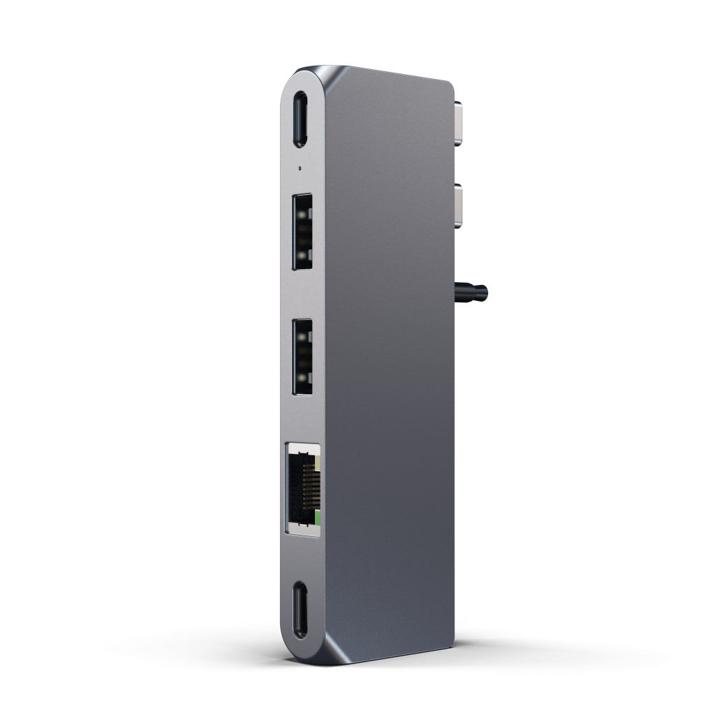 Satechi Aluminium Pro Hub Mini (1xUSB4 96W up to 6K 60Hz display output, 2 x USB-A 3.0, 1xEthernet, 1xUSB-C, 1xAudio) - Space Grey